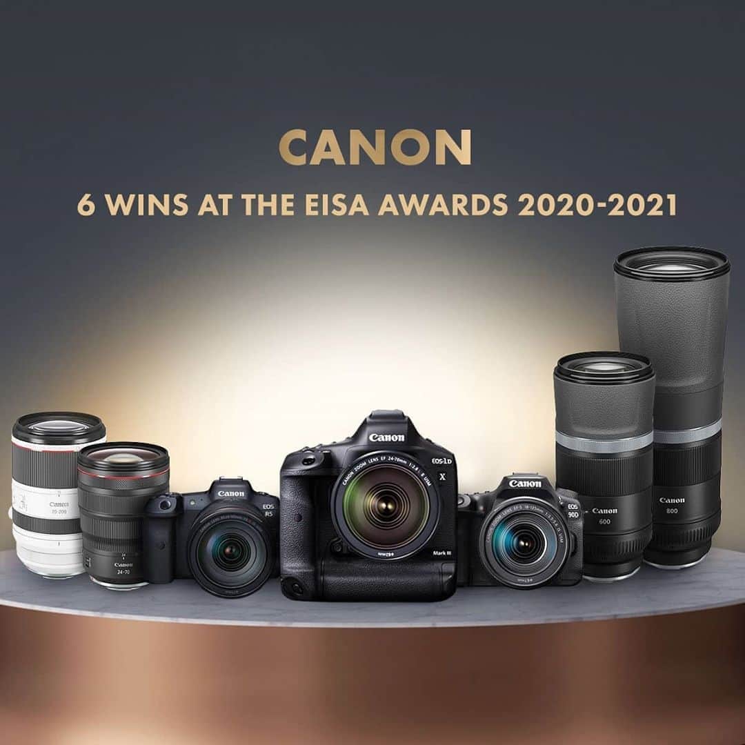 Canon Asiaのインスタグラム：「At this year's EISA Awards, Canon is once again proud to celebrate our wins in 6 remarkable categories for our imaging products, including the flagship EOS-1D X Mark III and the new EOS R5 and RF lenses. . As we continue to innovate and pursue optical excellence in our imaging products for photographers and filmmakers alike, we would also like to take this opportunity to extend our thanks to all of you for your continuous support! 🙏 💯 . #canonasia #photography #explore #rflens #EISA #canon #awards #lens #inspiration #quality #camera #innovation #professional #community」