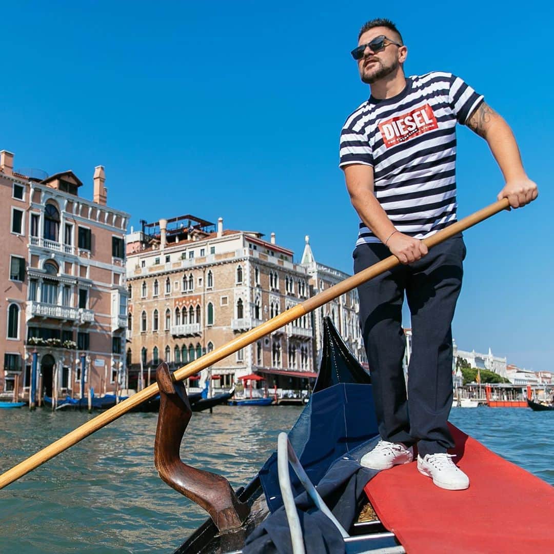 ディーゼルのインスタグラム：「For the occasion of the Venice Film Festival, we're paying homage to the floating city with our limited-edition capsule collection featuring stories and symbols of the city. Explore #DieselUnforgettableVenice #EnjoyRespectVenezia」