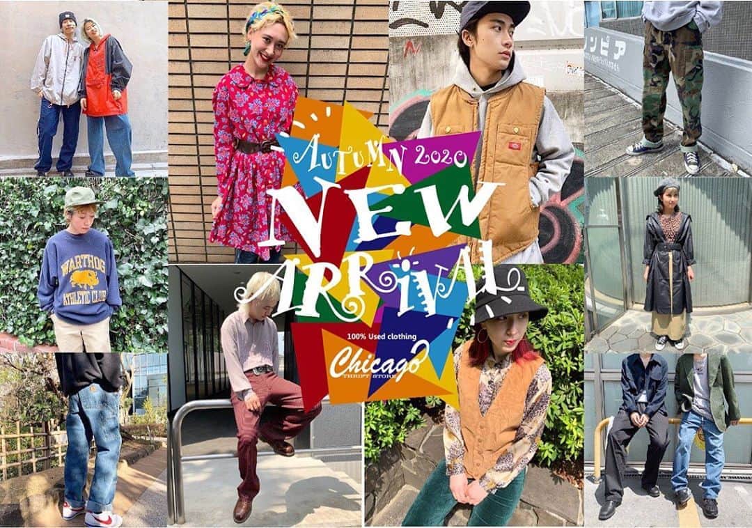 のインスタグラム：「#原宿シカゴ . 2020 AUTUMN  NEW ARRIVAL🍂 . 皆様のご来店を心よりお待ちしております🍂 . #原宿#古着#古着屋#古着屋さん#古着女子#古着男子#フルジョ#フルダン#原宿#下北沢#吉祥寺#京都 #harajuku#harajukuchicago#usedfashion#usedstyle#usedmix#usedclothing#vintage#outfit」