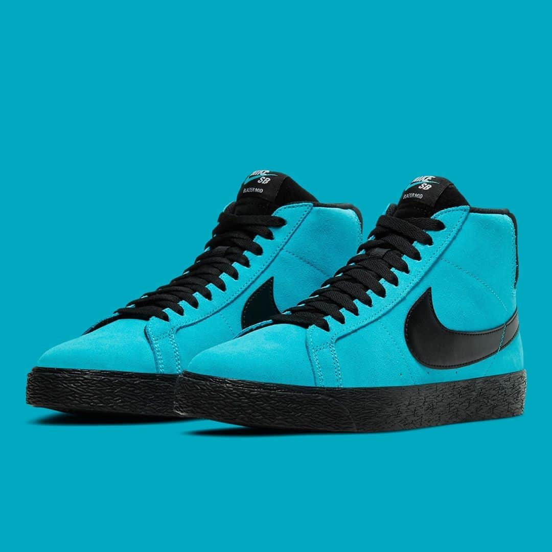 Sneaker Newsさんのインスタグラム写真 - (Sneaker NewsInstagram)「The Nike SB Blazer Mid gets dressed in a refreshing "Baltic Blue", with a secondary black covering the soles, Swoosh, tongue, and heel. Need these! Link in bio for a closer look.」9月5日 11時01分 - sneakernews