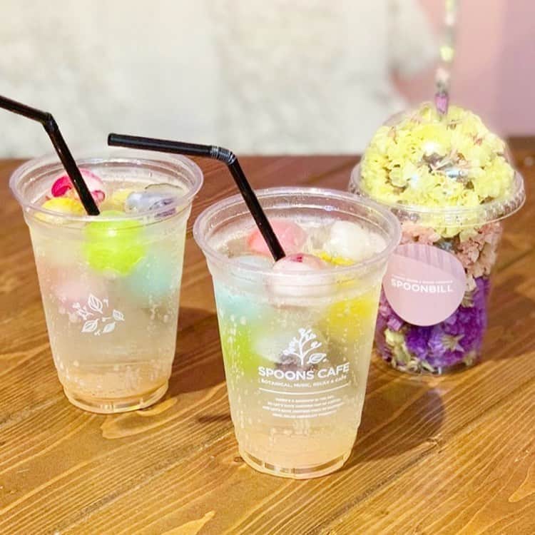 のインスタグラム：「［#cafemiru_大阪］﻿ ——————————————————————﻿ グリーンとフラワーに囲まれた癒しのカフェ🌼「SPOON BILL」﻿ ﻿ アイスボールの中に本物のお花が閉じ込められたお店のアイコンメニュー🥰🌷甘さ控えめで爽やかなソーダがこの暑さにぴったりです😆🌟﻿ ﻿ ☑︎フラワーアイスボールスカッシュ💐﻿ ※販売状況は事前にお店へご確認ください。﻿ ﻿ 📍 SPOON BILL﻿ ⚪︎住所 /  大阪府大阪市天王寺区茶臼町5-55﻿ ⚪︎営業時間 / 【月〜日】11:00〜22:00(LO.21:30)﻿ ※現在は営業時間が異なる場合がございますので、事前にご確認ください。﻿ ⚪︎定休日 / 無休 (年末年始は要確認）﻿ ⚪︎アクセス / 大阪市営地下鉄 天王寺駅 あべちか4・5番出口すぐ﻿ ﻿ 【#cafemiru_Osaka】﻿ 📍 SPOON BILL﻿ ◎Open Hours / 【TUE－SUN】11:00〜22:00(LO.21:30)﻿ ◎closest station / 「Tennoji」﻿ ﻿ ☕️ @spoonbill_tennoji﻿ 📷 @im_kana_hvv﻿ ———————————————————﻿ Cafemiruでは「#インスタ探検隊」or「#cafemiru」をタグ付けしているカフェ写真から、運営スタッフが厳選してご紹介しています👀🔍」