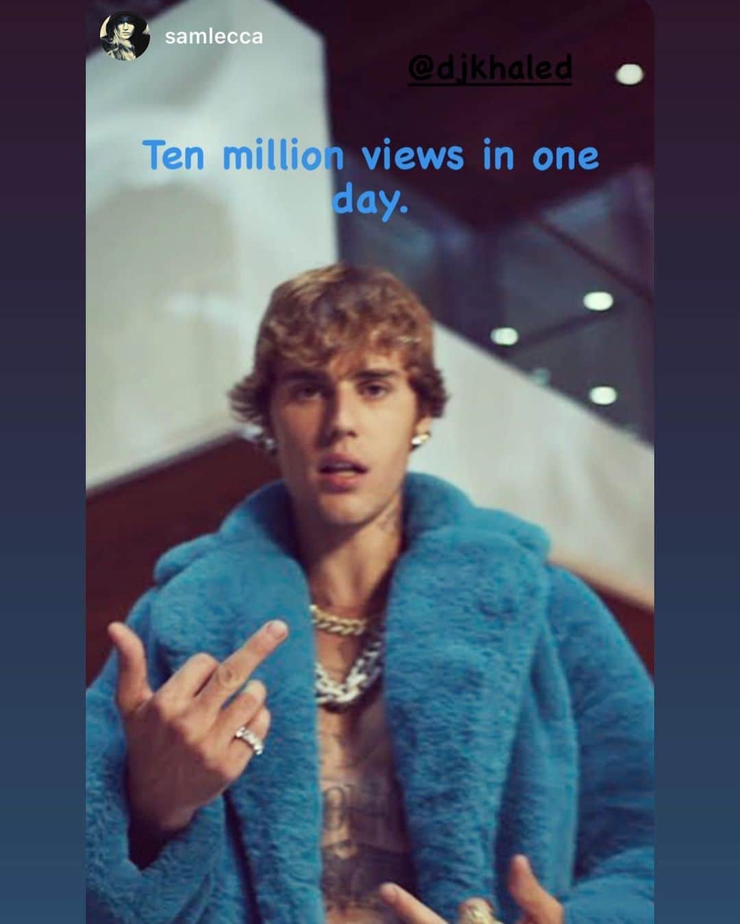 DJキャレドさんのインスタグラム写真 - (DJキャレドInstagram)「10 MILLION VIEWS !!!!!! IN ONE DAY !!!!!!!!!! BLESS UP ALL THE FANS WORLDWIDE 🌎 @djkhaled feat @champagnepapi  STARING @justinbieber !!!!!!!!!!!!!!!!!!!!!!!! #WETHEBEST #OVO 🦉🔑 @ozmusiqe @scooterbraun @samlecca @jd_dapper @lisad421 @wethebestmusic @epicrecords @rocnation  KHALED KHALED the album coming this year !!!!!!! ANOTHER ONE !!!!!!!!!!!!!!!!!!!!!!!!!!!! FAN LUV LETS GO !!!!!!!!!!!!!!!!!!!!!!!!!!!!!!! @vevo @youtube @tumabasa LINK IN THE BIO」9月5日 12時55分 - djkhaled