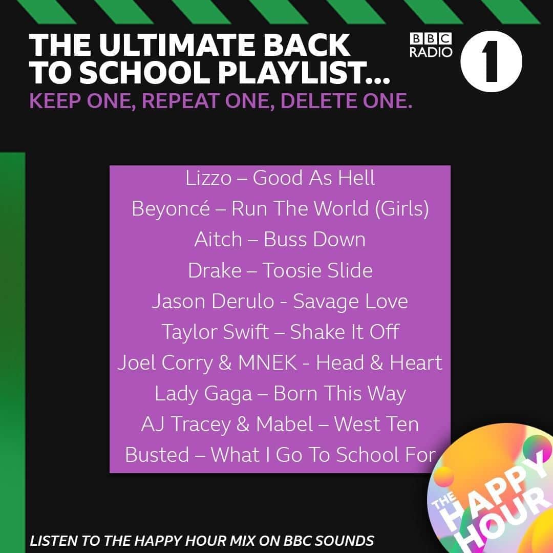 BBC Radioさんのインスタグラム写真 - (BBC RadioInstagram)「make your picks and then tell us why (if you delete @lizzobeeating we can't be friends)⁣ ⁣ The Happy Hour 'Back To School'' playlist is now available to download and listen to on the @bbcsounds app」9月5日 18時30分 - bbcradio1