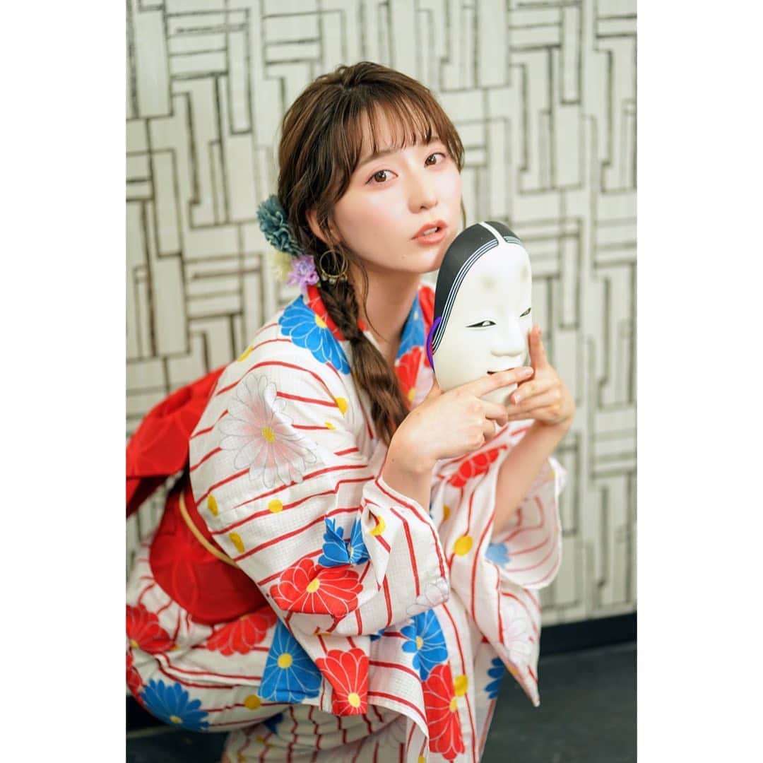 堀尾実咲のインスタグラム：「今日も暑いね☀️❤️  #浴衣 #portrait」