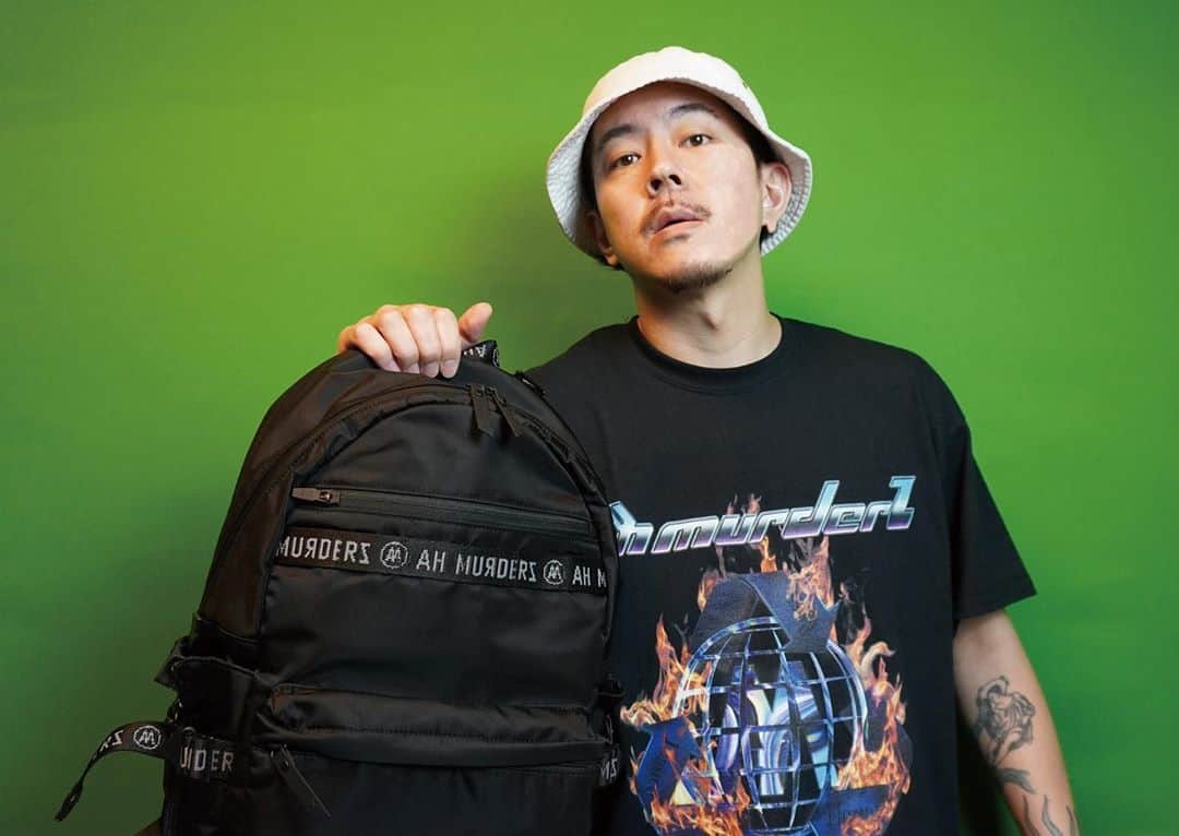 DJ B=BALLのインスタグラム：「🆕T-SHIRT & BACKPACK From @ahmurderz #ahmurderz  Thanks a lot🧨」
