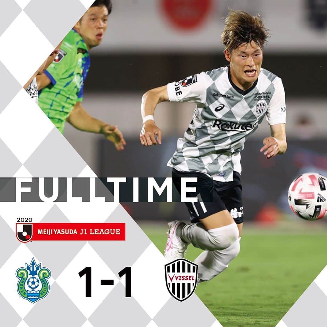 のインスタグラム：「[FULLTIME]  . SHONAN BELLMARE　1‐1　VISSEL KOBE . 1-0 KAZUKI OIWA(50') 1-1 GOTOKU SAKAI(53') . #vissel #visselkobe #ヴィッセル神戸 #WeAreKobe #神戸 #kobe #一致団結 #JLeague #jリーグ #KobeForeverForward #DAZN」