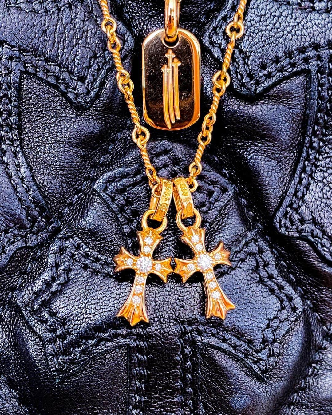 ★★★XXXXXのインスタグラム：「Small Combinations. ・ ・ ・ ・ ・ ・ ・ ・ ・ ・ ・ #chromeheartsofficial #chromehearts #chromehearts22k #richardstark #laurielynnstark #jessejostark #mattyboy #mattdigiacomo #ch #silver #leather #ootd #outfit #ootdmen #mensfashion #hypebeast #クロムハーツ #クロムハーツ部 #크롬하츠 #克罗心」