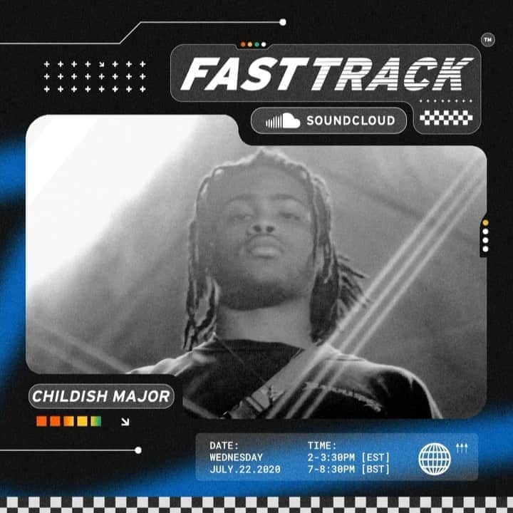 のインスタグラム：「During an episode of our @Twitch show #FastTrack, @ChildishMajor whipped up a mesmerizing beat with a little extra bounce to it—from scratch. 🔥🏁 Tap the link in bio to watch & listen.」