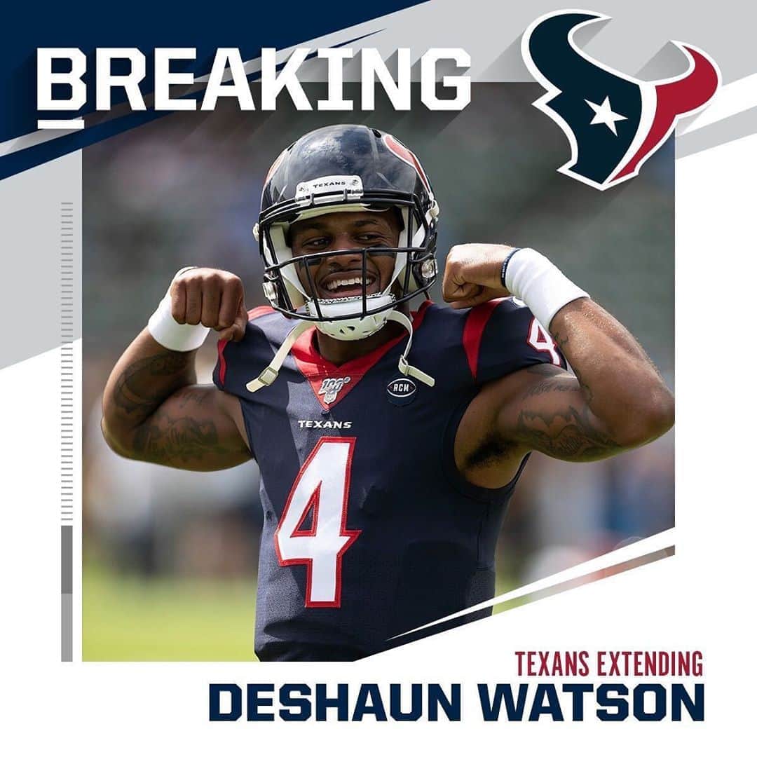 NFLさんのインスタグラム写真 - (NFLInstagram)「Deshaun Watson agrees to four-year, $160M extension with Texans. (via @rapsheet) - 📷: Paul Spinelli/AP」9月5日 23時50分 - nfl