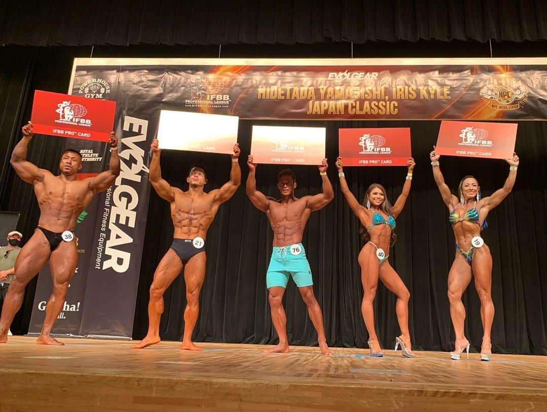 のインスタグラム：「@evolgear Hidetada Yamagishi Iris Kyle Japan Classic.  Congratulations! Welcome to #ifbbpro   Figure Hatano Tami  Bikini Kato Sallyanne @sally_anne_kato   Classic physique  Icikawa Nobuyuki  Men’s physique  Sato Shogo @shogosato1231   Bodybuilding Sekine Joji @popaisekine   イヴォルギア・ヒデタダヤマギシアイリスカイルジャパンクラシック。各階級オーバーオール勝者、プロカード獲得おめでとう㊗️  フィギュアプロ Hatano Tami  ビキニプロ Kato Sallyanne @sally_anne_kato   クラッシックフィジークプロ Icikawa Nobuyuki  フィジークプロ Sato Shogo @shogosato1231   ボディビルプロ Sekine Joji @popaisekine   @ifbb_pro_league @mrolympiallc @npcnewsonlineofficialpage @npcworldwideofficial @jmmanion @t_manion @tgflex @robinchang_ifbbpro」