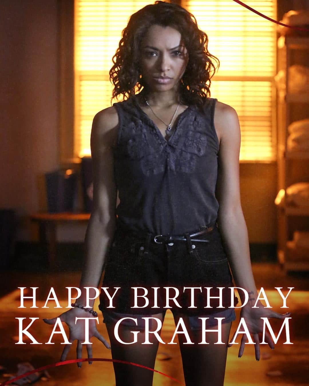ヴァンパイア・ダイアリーズのインスタグラム：「There's no witch like her. Happy birthday, @katgraham!」