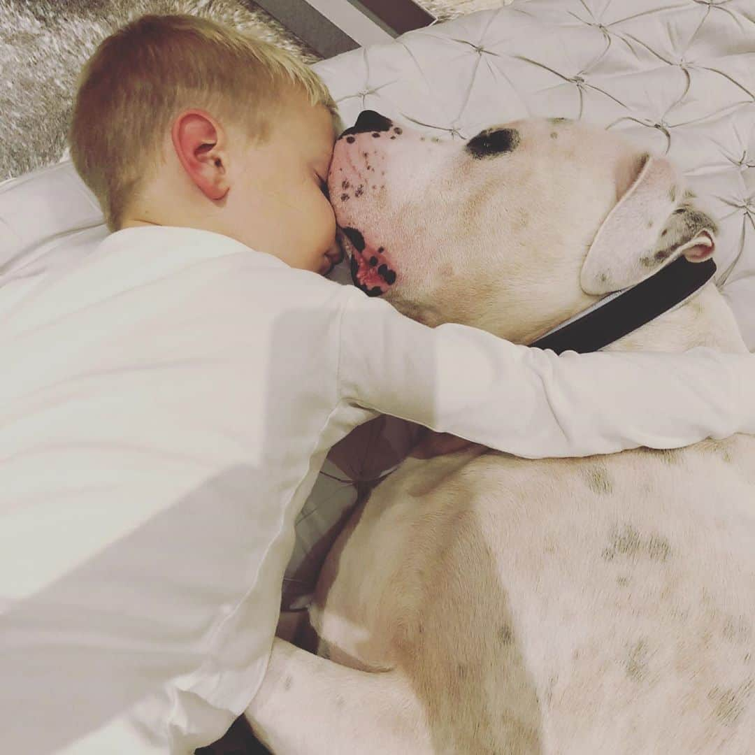 ニック・カーターさんのインスタグラム写真 - (ニック・カーターInstagram)「He was so sleepy last night. They wore each other out ☺️.  #babyboy #petsandkids #pets #dogsofinstagram #adorable #myson #children #parenthood #growinguptoofast」9月6日 1時17分 - nickcarter