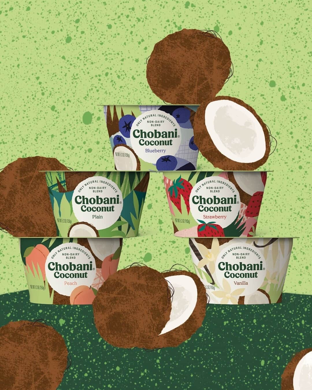 Chobaniのインスタグラム：「Our blended coconut cups are non-dairy treats your tummy will love. Let us know your favorite flavor below👇」