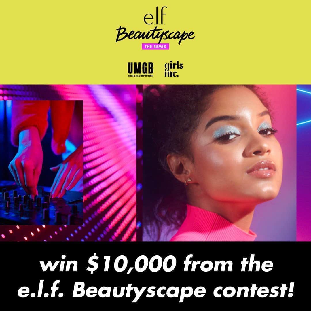 e.l.f.さんのインスタグラム写真 - (e.l.f.Instagram)「Are you ready to win $10,000?! 🤑We’re remixing Beautyscape this year with @umgbgram! GET READY for makeup and music artistry to collide! 🎶⚡🎧💄  ENTER FOR THE CHANCE OF A LIFETIME: 🎤Co-create el.f.’s next big beauty collection with music artists from @umgbgram (WE WILL BE ANNOUNCING THE ARTISTS SOON-STAY TUNED) 🎤See your collection sold at a top e.l.f. retailer next summer 🎤Win a $10,000 cash prize 🎤Give @girlsinc alumni the chance to create alongside you and the Universal Music Group and Brands artists!  HOW TO ENTER: Step 1: Create a full-face look inspired by your favorite music genre, whether it’s the upbeat electric pulse of Pop or the smooth sounds of R&B. Whatever your beat- anything goes! Step 2: Post your look to your Instagram feed Step 3: Tag and follow @elfcosmetics and use the hashtag #BeautyscapeRemixContest  UNLIMITED ENTRIES WELCOME by 9/18! #eyeslipsface #elfingamazing #elfcosmetics #crueltyfree #vegan」9月6日 1時47分 - elfcosmetics