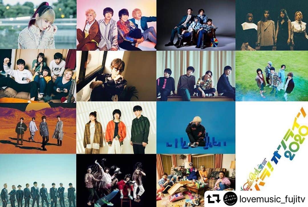 スガシカオのインスタグラム：「今夜です！  #repost @lovemusic_fujitv ・・・ 「ビバラ！オンライン 2020」特集﻿ 📣パート1📣﻿ ﻿ 総勢27組！を2週に渡り紹介！﻿ ﻿ 今夜0:30〜放送✨ ☾﻿ ※地域によって放送日程が異なります。﻿ 各放送局のHPにてご確認下さい﻿ ﻿ * 赤い公園﻿ * 秋山黄色﻿ * Awesome City Club﻿ * 大森靖子﻿ * KEYTALK﻿ * Saucy Dog﻿ * スガ シカオ﻿ * 東京スカパラダイスオーケストラ﻿ * ニガミ17才﻿ * ネクライトーキー﻿ * Novelbright﻿ * FAB!!〜Frederic Acoustic Band〜﻿ * フレンズ﻿ * マカロニえんぴつ﻿ ﻿ #vivalarock  #Lovemusic﻿ #ラブミュージック﻿ #フジテレビ」