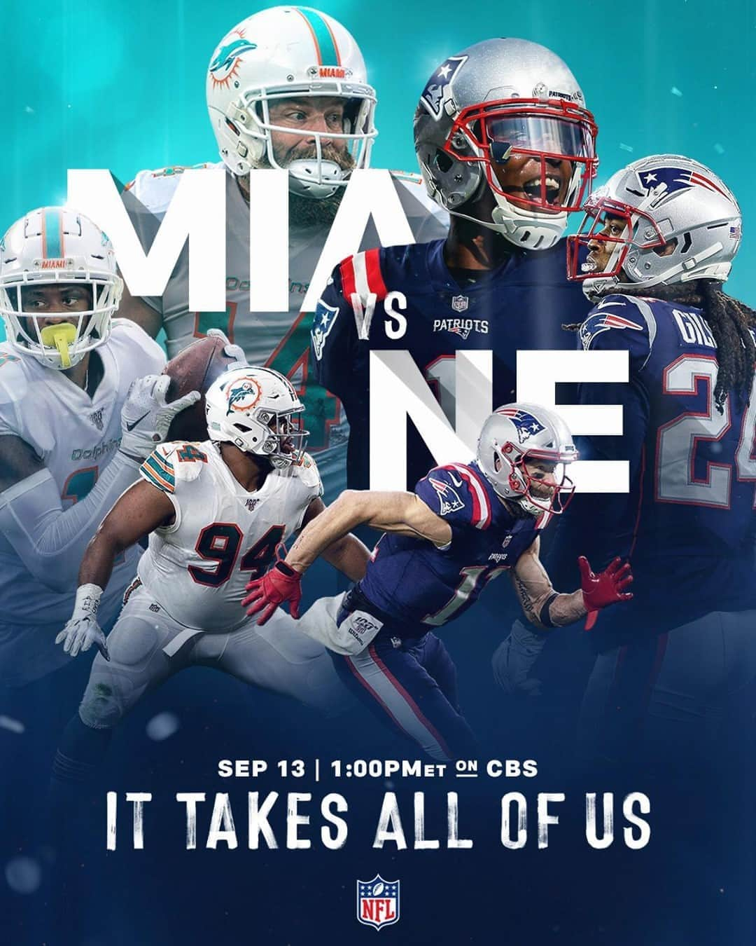 NFLさんのインスタグラム写真 - (NFLInstagram)「Dolphins. Patriots. Coming in Week 1. #Kickoff2020 #ItTakesAllOfUs⁣ -⁣ 📺: Sunday, September 13 1pm ET on CBS⁣ 📱: NFL App // Yahoo Sports App」9月6日 4時30分 - nfl