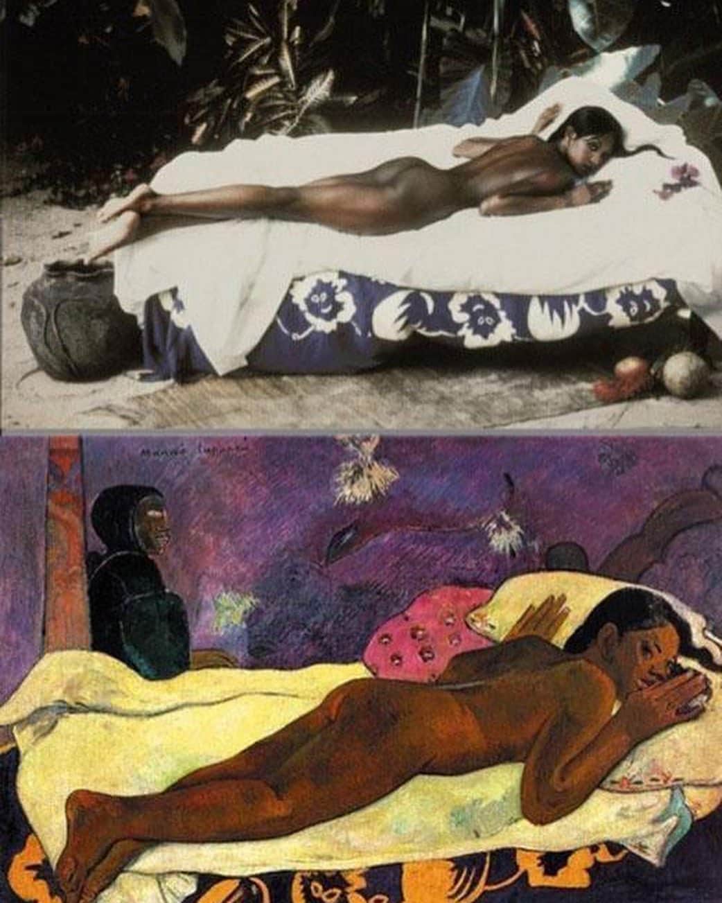 ナオミ・キャンベルさんのインスタグラム写真 - (ナオミ・キャンベルInstagram)「Gauguin inspired pictures shot by @therealpeterlindbergh @harpersbazaarus. Shot in Jamaica 🇯🇲 ♥️   Henri Paul Gauguin was a French Post-Impressionist artist. Unappreciated until after his death, Gauguin is now recognized for his experimental use of color and Synthetist style that were distinct from Impressionism. Toward the end of his life, he spent ten years in French Polynesia.」9月6日 8時30分 - naomi
