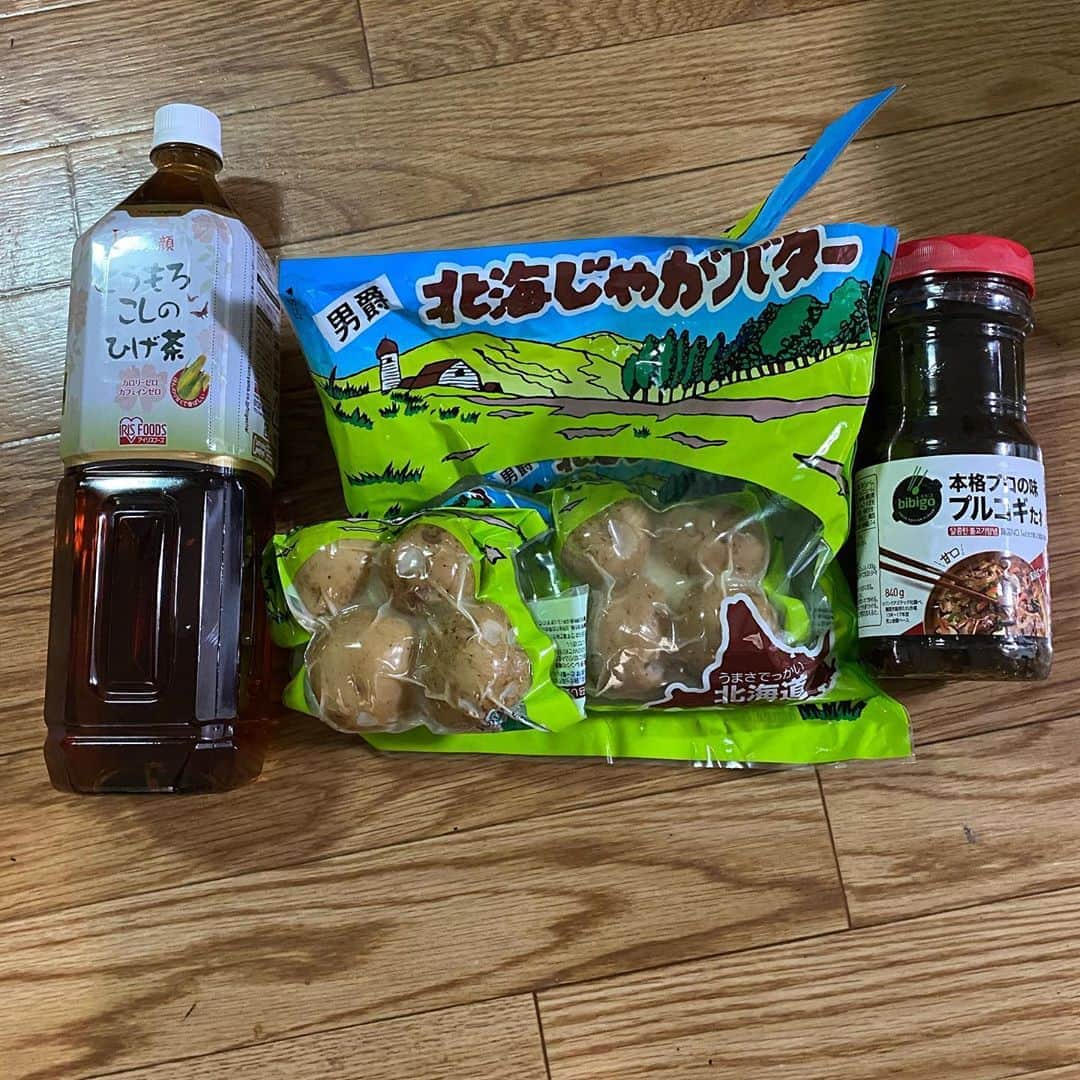 小田幸平のインスタグラム：「今日の弁当は中西家が送って来てくれた、ブルコギのタレと北海じゃがバターをつかわせていただきました。あと大好きなトウモロコシ茶#愛媛マンダリンパイレーツ#高知ファイティングドッグス#中日ドラゴンズ#読売ジャイアンツ#はげch」