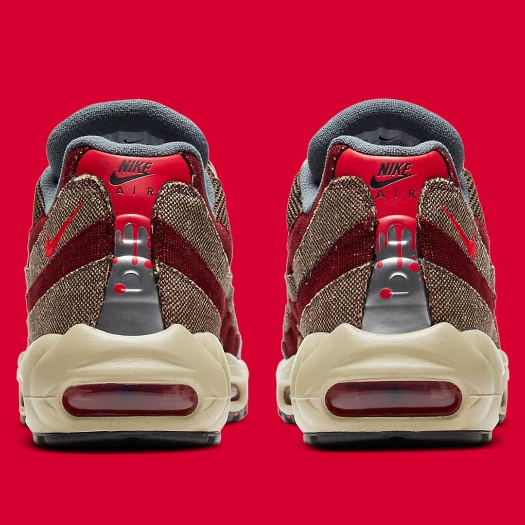 Sneaker Newsさんのインスタグラム写真 - (Sneaker NewsInstagram)「Some bone-chilling Freddy Krueger-inspired detailing emerges on this Nike Air Max 95 for Halloween, with blood-drip details on the silver heel-tab. Need! Link in bio for a closer look.」9月6日 11時01分 - sneakernews