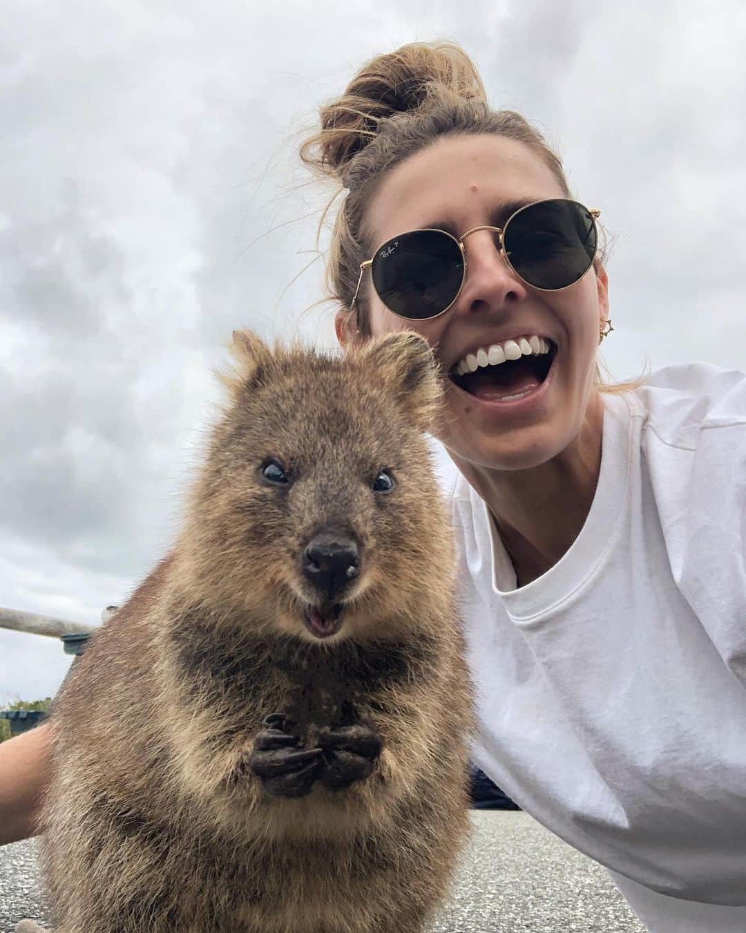 Amanda Biskさんのインスタグラム写真 - (Amanda BiskInstagram)「Couldn’t leave Rotto without a Quokka selfie 😝 Every time I come here these guys melt my heart! 😍  The last couple of days have been such a nice getaway...no plans, no pressure, using bikes as our only form of transport, cooking dinners, chatting around the dinner table, boardgames, and a new beach to visit everyday... 🌊☀️ After a crazy couple of months of work, getting back to basics has re-charged the batteries and given me a new excitement to get back into work again and finish some really exciting projects for you guys (coming soon!! 🤩)  Back to the hustle tomorrow 👊🏼 #rottnestisland  ab♥️x  PS. Tomorrow I will also be announcing my 10 All-Out August challenge winners! 🙌🏼✨ Keep an eye on my stories!!」9月6日 22時32分 - amandabisk