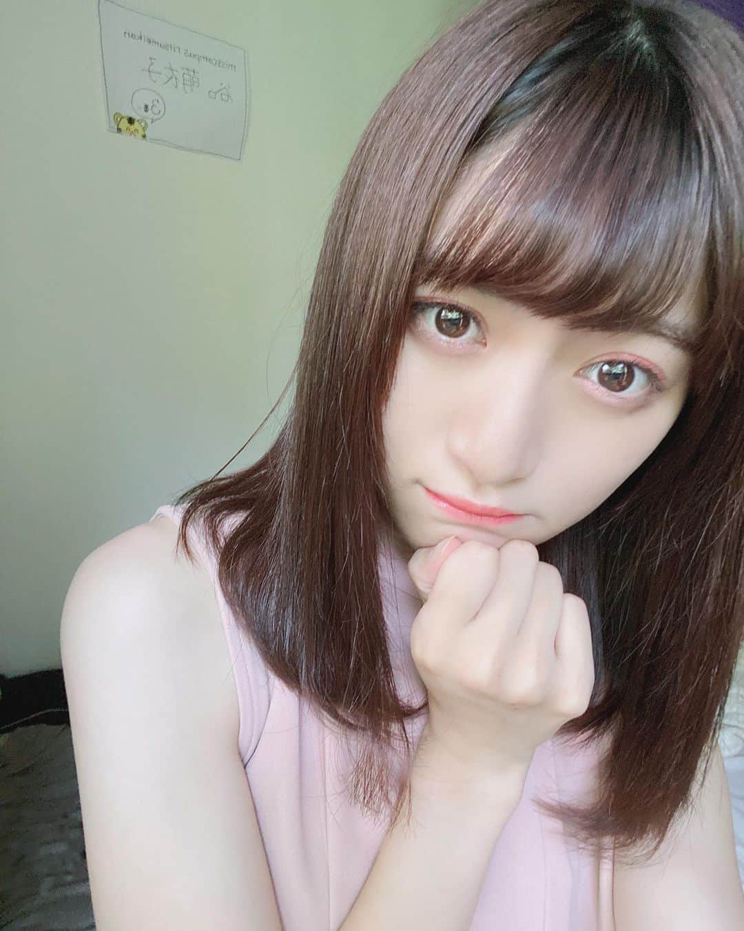 谷口萌衣子のインスタグラム：「全力で地雷メイクしてみたけど、どちらかというと量産型ぴえんになりました❕ ぴえんもすぐ古くなって流行りの賞味期限は短いなあ( ^_^)/~~  #地雷メイク  #量産型  #ミスキャンパス立命館」