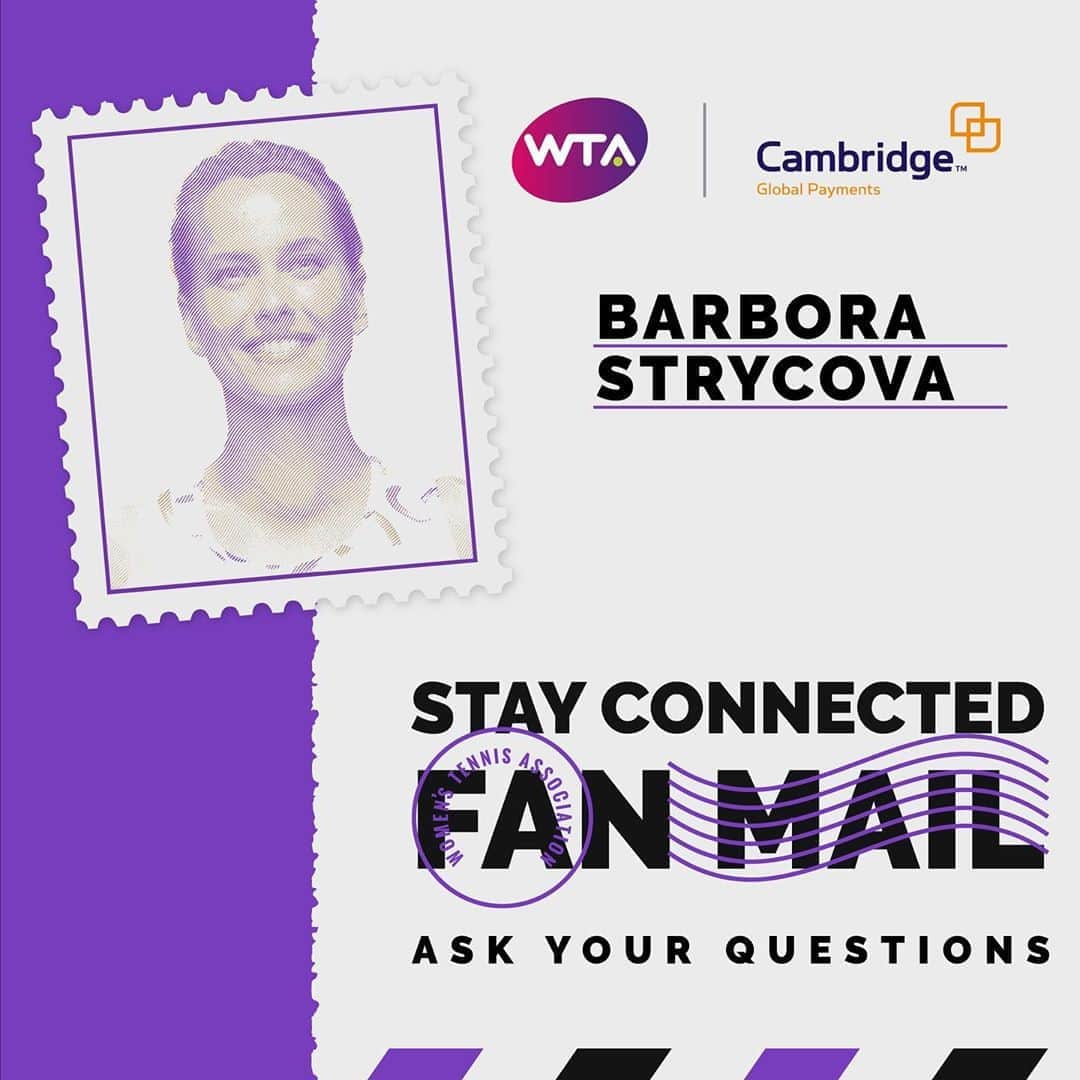 WTA（女子テニス協会）さんのインスタグラム写真 - (WTA（女子テニス協会）Instagram)「Have a question for @barborastrycova? Drop it in the comments and she might answer yours! 📬  Presented by Cambridge Global Payments.」9月6日 18時26分 - wta