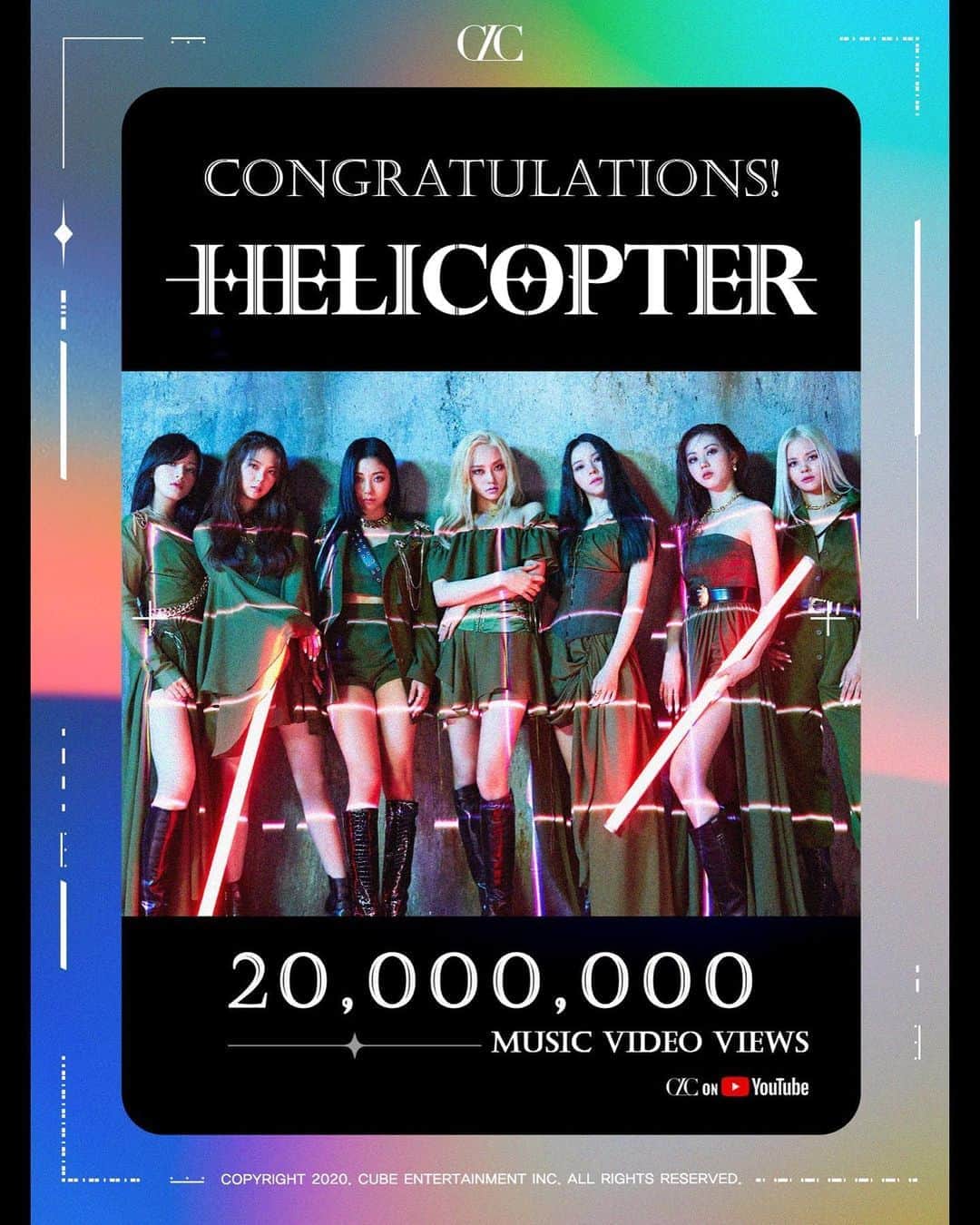 CLCさんのインスタグラム写真 - (CLCInstagram)「🎉 '#HELICOPTER' Official M/V HITS 20,000,000 VIEWS! 🎉 WE GO UP, CHESHIRE! - #CLC_HELICOPTER Official M/V Link in bio - #CLC #씨엘씨 #헬리콥터」9月7日 0時05分 - cube_clc_official
