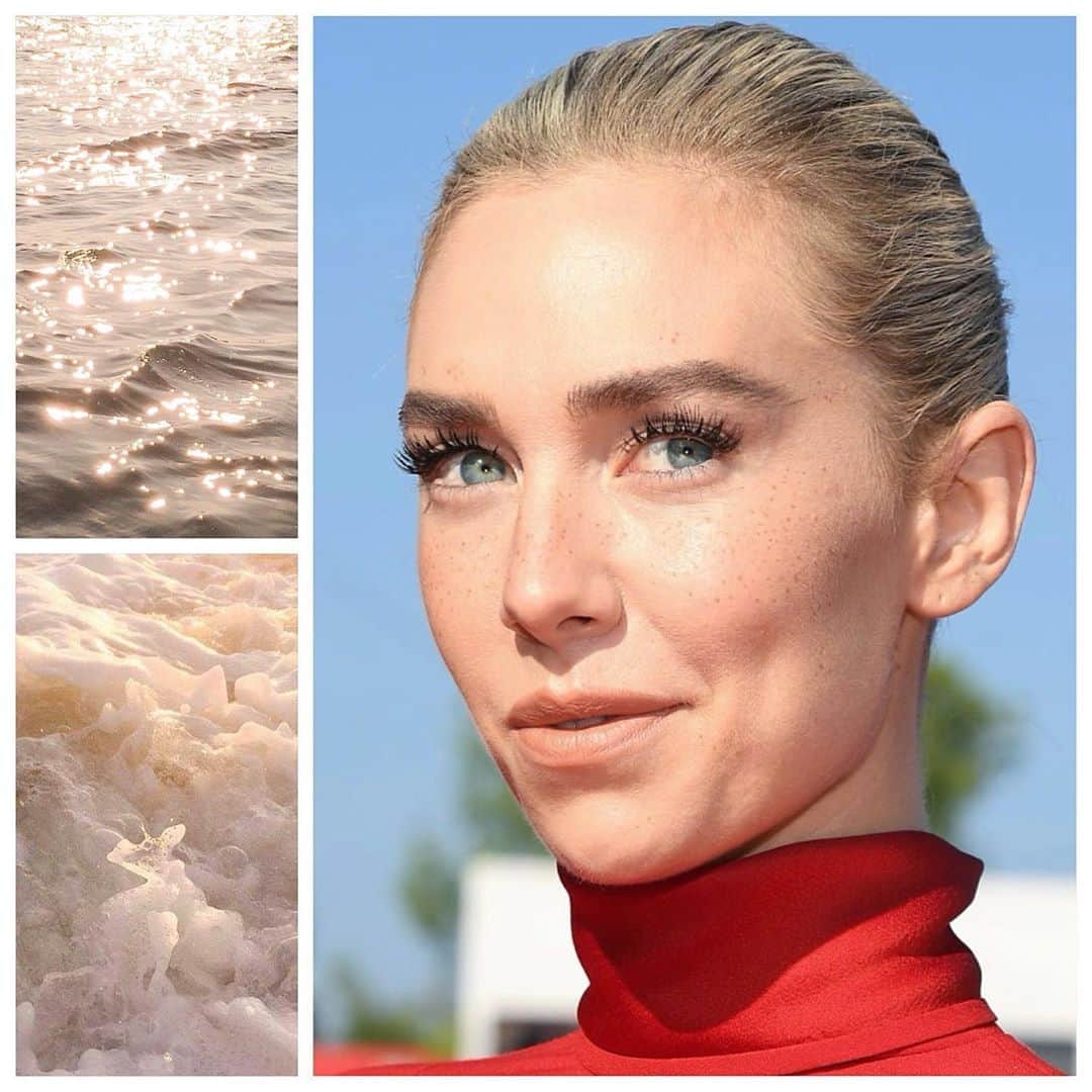 JO BAKERのインスタグラム：「V A N E S S A • K I R B Y 🇬🇧 Fading summer sun kissed feelings..... on #vanessakirby for #venicefilmfestival2020 #piecesofawoman ......farewell #summer2020 (you’ve been weird and strange and so unlike any other) ...end of this season and onto the next!! May this festival be the start to getting our industry safely back to work. I miss my friends and our journeys and I’m so excited for the future moments we will share !!  @vanessa__kirby thank you so much for having me!!  Style @maisonvalentino  Hair @halleybrisker  #makeup by me #jobakermakeupartist」