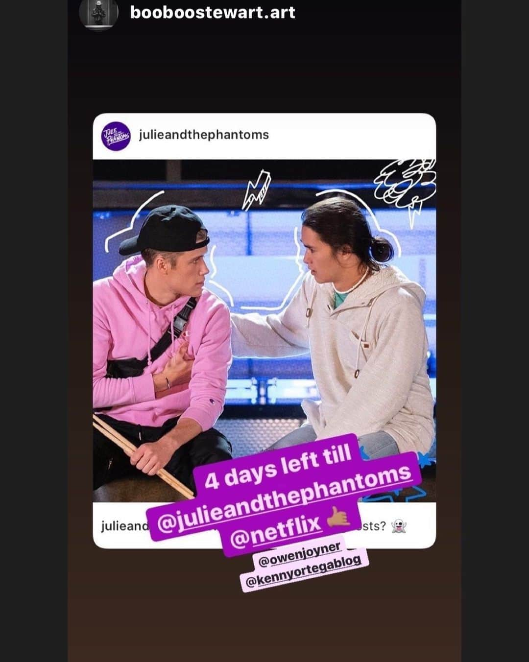 ケニー・オルテガさんのインスタグラム写真 - (ケニー・オルテガInstagram)「Owen Joyner & Booboo Stewart in @julieandthephantoms W🌍RLD PREMIER in 4 days-September 10th on @netflix @netflixfamily @netflixlat #jatp #edgeofgreat #ghosts ❌👻‼️」9月7日 3時26分 - kennyortegablog