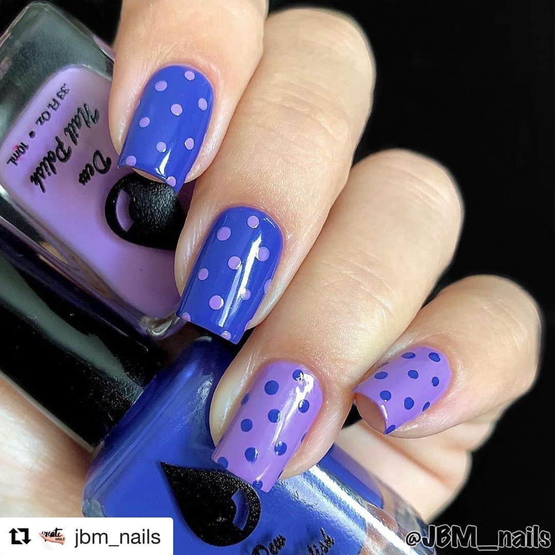 Nail Designsさんのインスタグラム写真 - (Nail DesignsInstagram)「#Repost @jbm_nails  ・・・ DEW you know!? Here’s a simple nailart using SWEET PEA & TWINKLE by @dewnailpolish  💙💜💙💜💙💜💙💜💙💜💙💜💙💜💙💜 #dewnailpolish #newbrand #manicure #notd #nailsoftheday #nails #nailsnailsnails #nailaddict #nailblogger #nailsdid #nailfie #nailgame #nailpolish #nailswag #nailswatch #nailswatcher #polishswatch #swatcher #nailsofinstagram #nailstagram #instanails #nails2inspire #nailinspo #sweetpea #twinkle #nailart #dotticure #nailitdaily」9月7日 5時10分 - nailartfeature