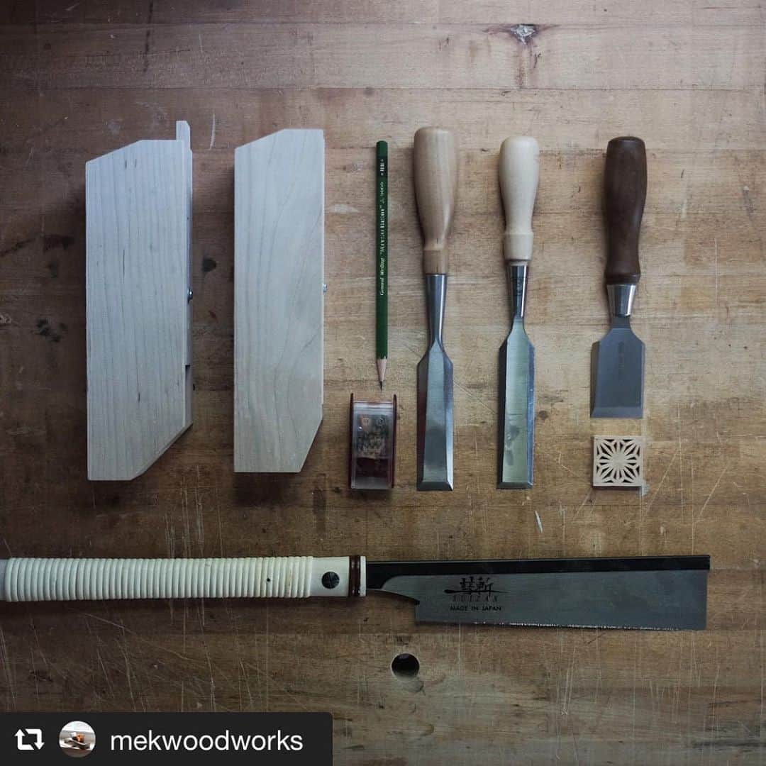 SUIZAN JAPANさんのインスタグラム写真 - (SUIZAN JAPANInstagram)「We're glad you use our Ultra Fine Cut Dozuki!﻿ Your works are always beautiful✨﻿ ﻿ #repost📸 @mekwoodworks﻿ I’m often asked about the tools you need to make kumiko. Let’s pretend that you get kumiko stock magically milled to the correct thickness, and the frame notches are cut. If that’s true, then this is it: some guide blocks, a sharp pencil, a wide chisel (I love my 1 in. bench chisel from @lienielsentoolworks. The 1 in. Stanley sweetheart is good. I also really like my 1 1/4 in. wide PM-V11 butt chisel from @veritastools.), and a good dozuki with very fine teeth. Personally, I use the 8 in. ultra fine tooth dozuki sold by @suizan_japan on Amazon. It’s a Nakaya saw, and the first one that I bought was branded Nakaya and came from Japan.﻿ -﻿ If you are interested in buying some guide blocks from me, please comment on this post. If enough folks are, then I’ll make another batch. Also, if you are interested in a panel kit, let me know below. Enough interest and I’ll make some more. Now, it might not be deserved, but I am taking the day off and going for a hike in the Catskills!﻿ ﻿ #suizan #suizanjapan #japanesesaw #japanesesaws #japanesetool #japanesetools #craftsman #craftsmanship #handsaw #pullsaw #ryoba #dozuki #dovetail #flushcut #woodwork #woodworker #woodworkers #woodworking #woodworkingtools #diy #diyideas #japanesestyle #japanlife」10月6日 10時16分 - suizan_japan