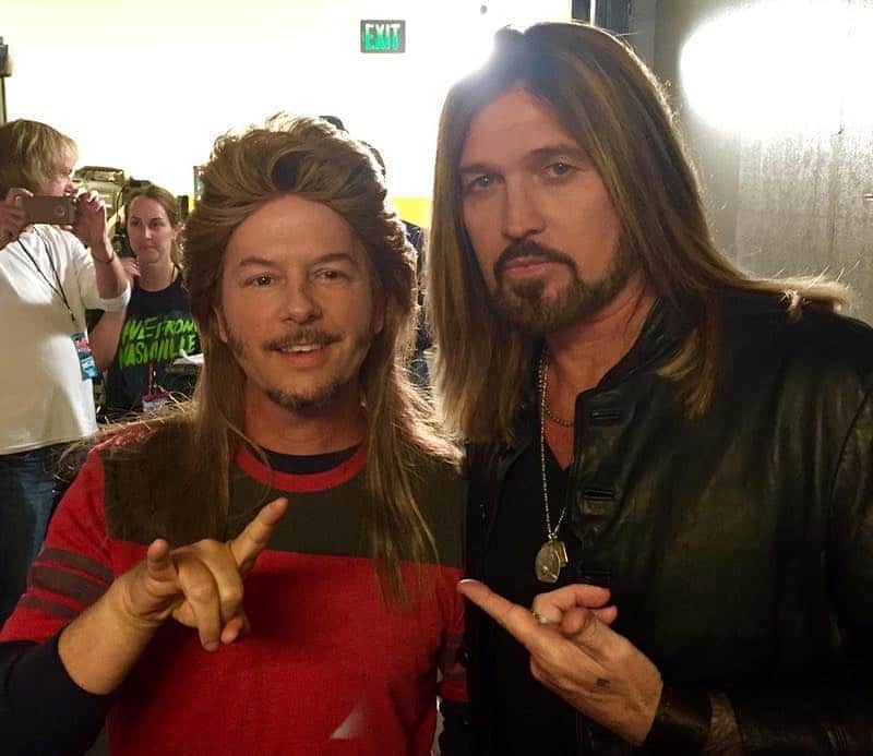 ビリー・レイ・サイラスのインスタグラム：「Happy #MulletMonday from me and @davidspade! Caption this pic and keep tagging me in your Mullet Monday posts! I'll share a few of my favorites! #joedirt #mullet」