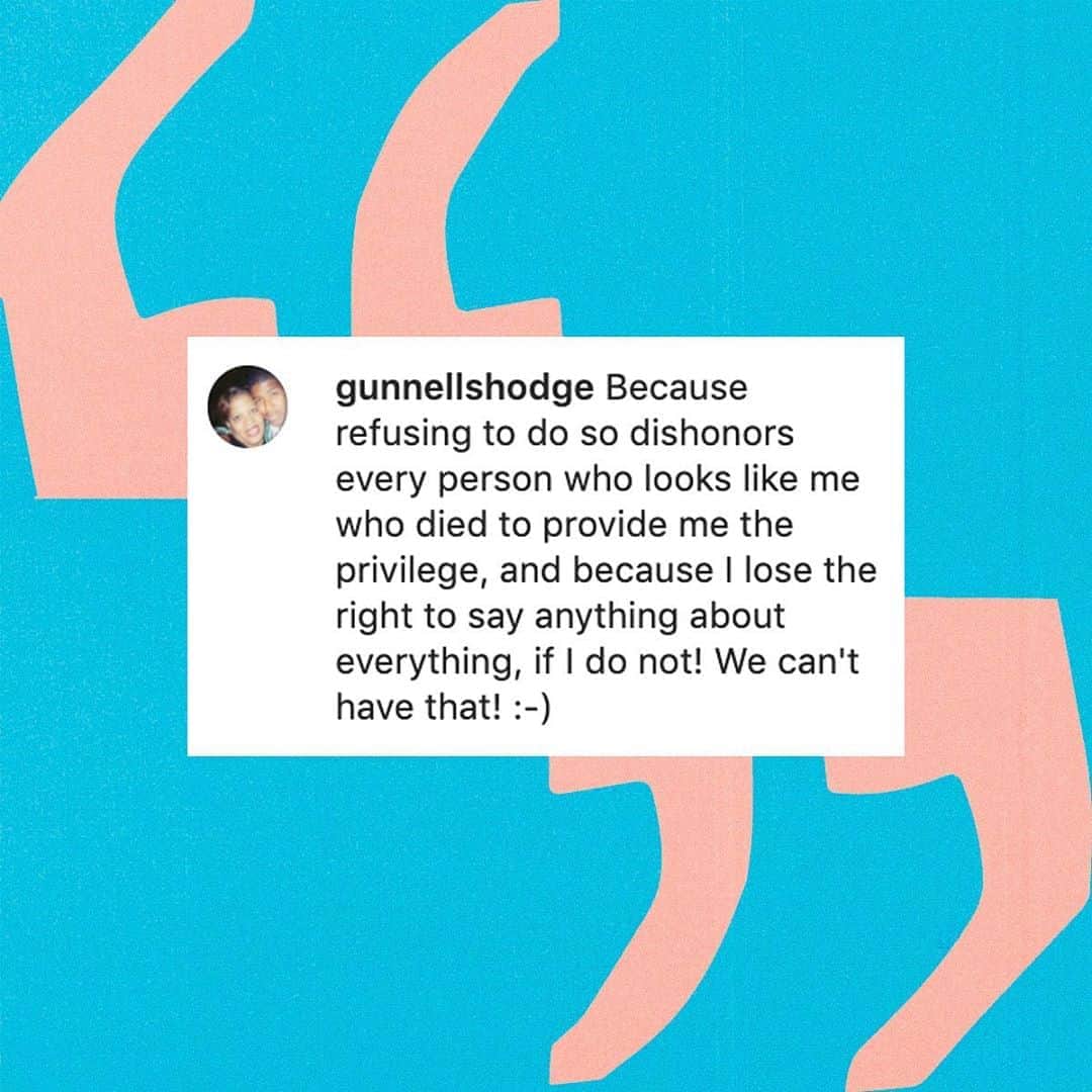 トムズシューズのインスタグラム：「We asked, you answered. @gunnellshodge on the importance of voting. Tell us why you're voting below 👇 Get #VoteReady at TOMS.com/vote.⁠⠀」