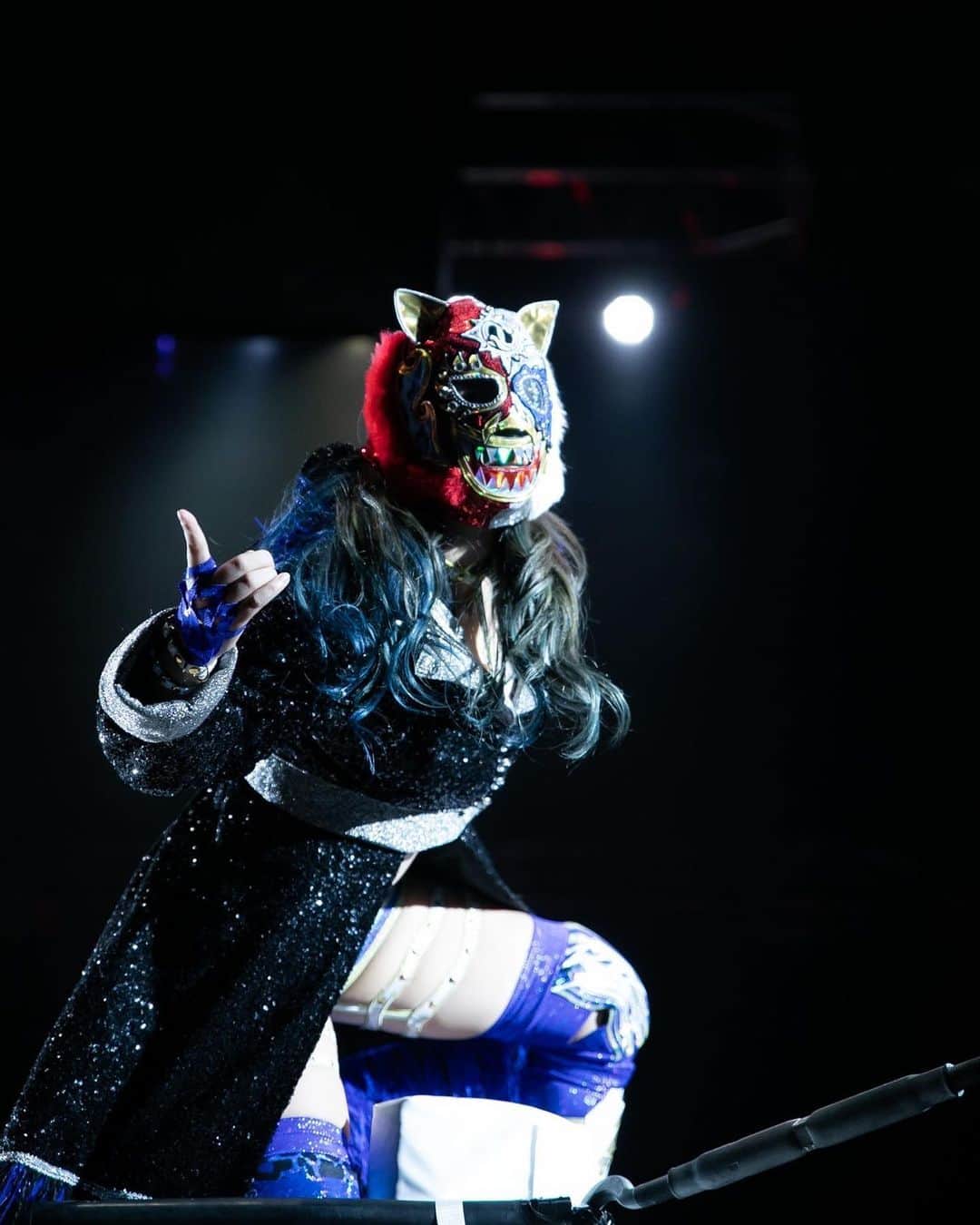 渡辺桃さんのインスタグラム写真 - (渡辺桃Instagram)「横浜大会、元々は赤白両王者と戦う予定だったので赤白マスク！ 戦いたかったなー。  #stardom」10月6日 2時35分 - stardom_momo