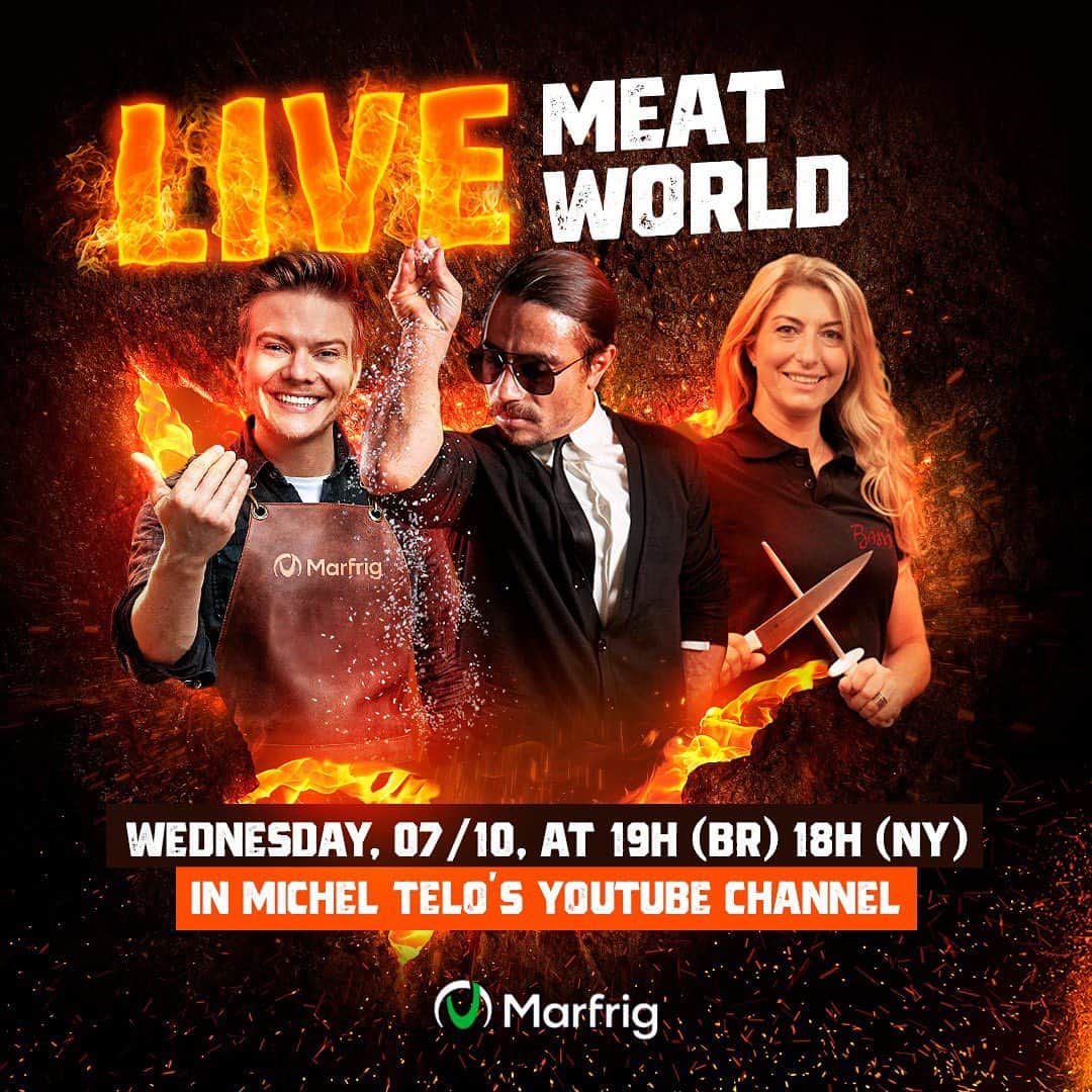 Saltbae（ヌスラット・ガネーシュ）さんのインスタグラム写真 - (Saltbae（ヌスラット・ガネーシュ）Instagram)「The Epic Meat World Live ! . Save the date ! . For the first time Marfrig is uniting me with the brasilian singer @micheltelo and the brasilian meat queen @tatibassi . you will be surprised @bassi.marfrig , @montanasteakhouse.marfrig and @marfrig_mrfg3」10月6日 4時06分 - nusr_et