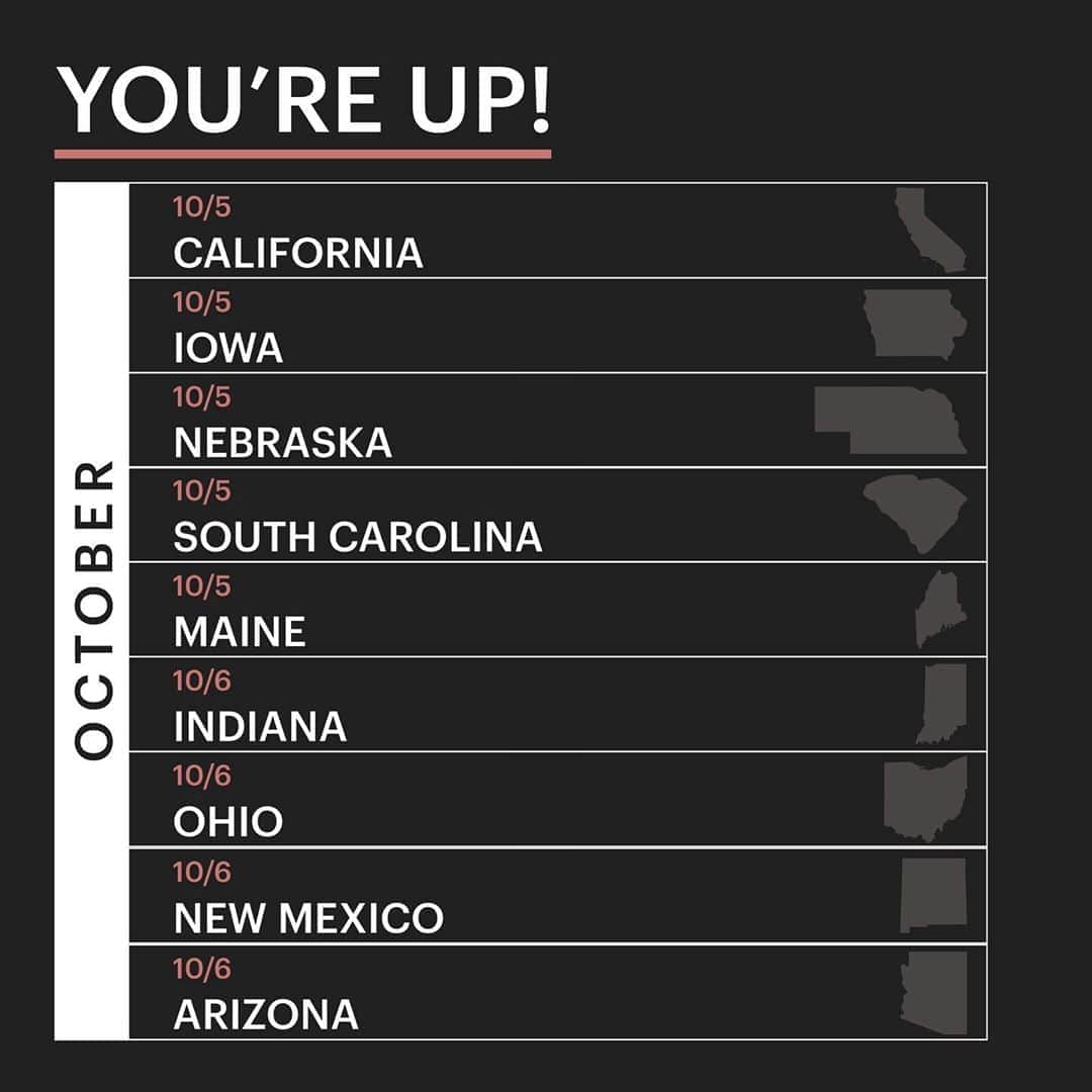 オリヴィア・パレルモさんのインスタグラム写真 - (オリヴィア・パレルモInstagram)「First week of a new month means more states where you can officially #voteearly! You’re up Arizona, California, Indiana, Iowa, Maine, Nebraska, New Mexico, Ohio, and  South Carolina. Make your voice heard, get out and #vote 🗣✅ #theearlyvote」10月6日 4時36分 - oliviapalermo