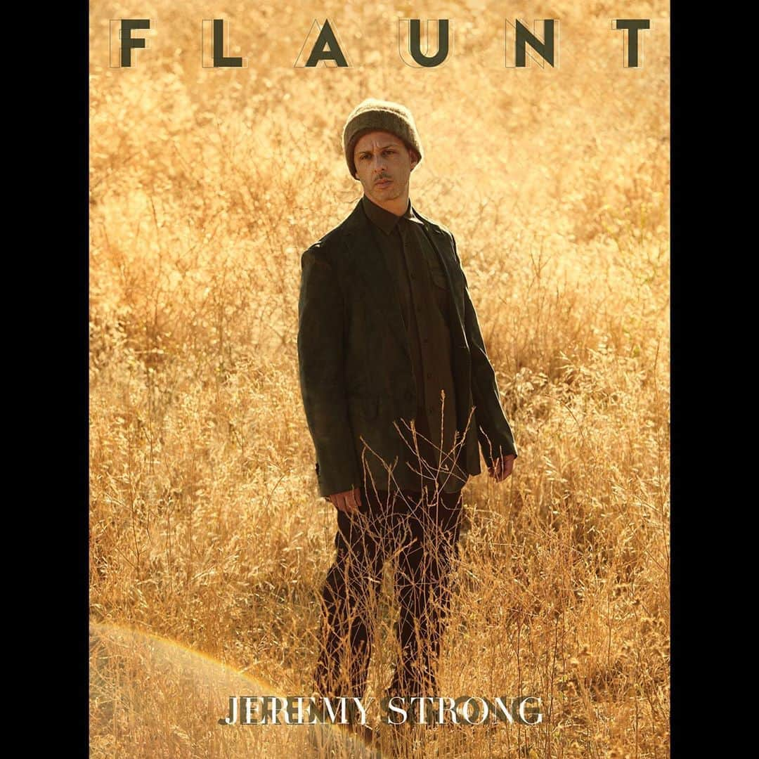 Flaunt Magazineさんのインスタグラム写真 - (Flaunt MagazineInstagram)「Actor Jeremy Strong, cover of the Chaos and Calm Issue, recently won the Outstanding Lead Actor prize at the Emmy Awards for his role as Kendall Roy in the supreme satirical smash from HBO, 'Succession'.   "But that is a question,” Strong remarks when queried about the mounting success of the show, “how to stay free? Especially when pressures mount, and people are paying more attention, and there are expectations, and the show has become successful. As much as I try to block that out, I’m aware of that. The natural response is to tense up, and achieve some level of doing great work, but I think any attempt at mastery is the wrong way to go. Better to attempt to be as free as you can and be a fool, come from courting failure instead of trying to achieve success.”  Read the full interview at flaunt.com and see more pics.   Jeremy wears @Brioni_official suit and shirt and @TheElderStatesman beanie  Photographed by @Carlos_Serrao Styled by @JennyRicker Grooming by @KerrieUrban Set Design by @JamesLear Video by @_Monica.May_ Location: @TresOsosRanch Production: @Amy_Ground at @Insidejob_Production #chaosandcalm Written by Matthew Bedard  #JeremyStrong #EmmyAward #Succession #KendallRoy #HBO #FlauntMagazine #Brioni #ElderStatesman」10月6日 4時45分 - flauntmagazine