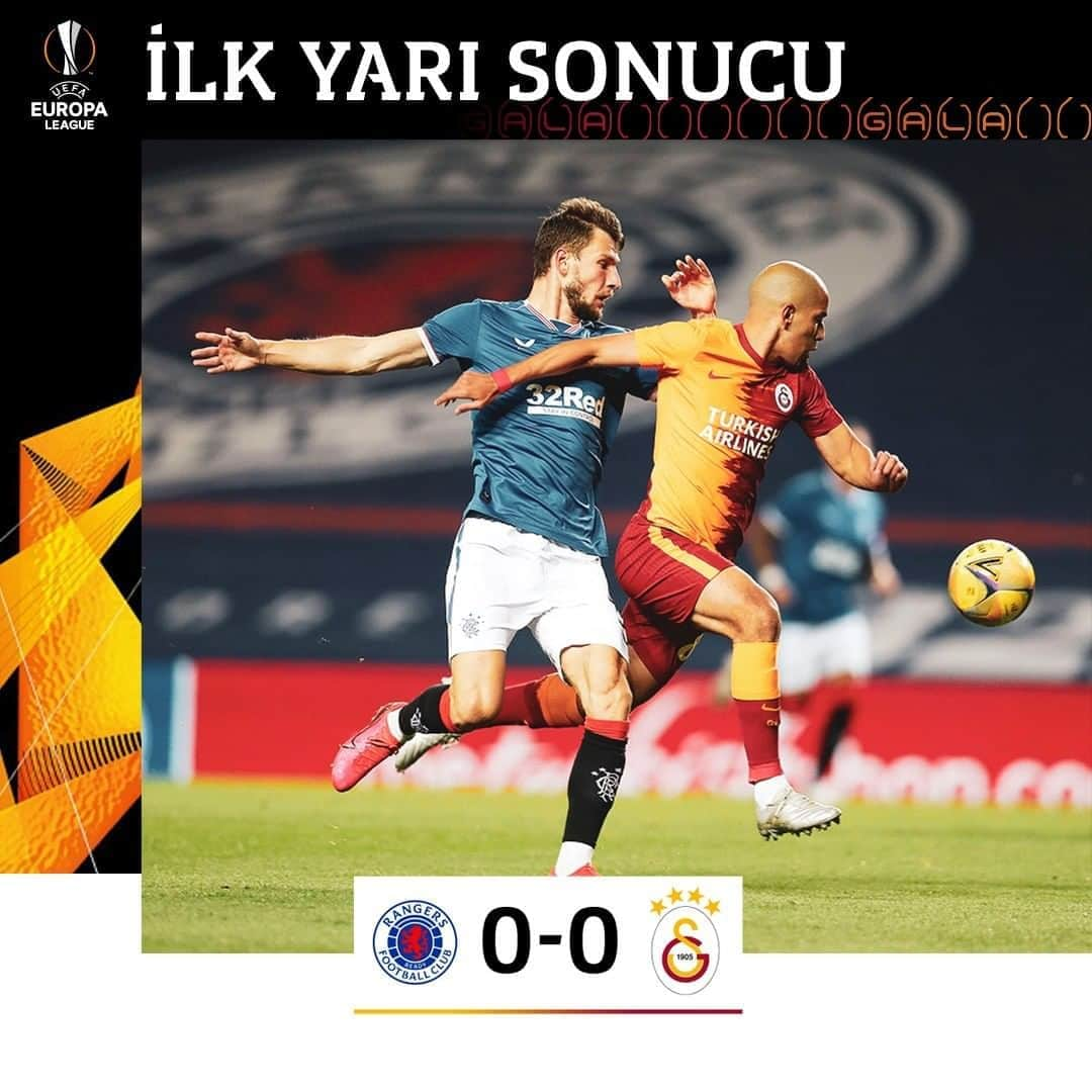 ガラタサライSKさんのインスタグラム写真 - (ガラタサライSKInstagram)「İlk yarı sonucu: Rangers 0-0 Galatasaray #RANvGS #UEL」10月2日 4時32分 - galatasaray