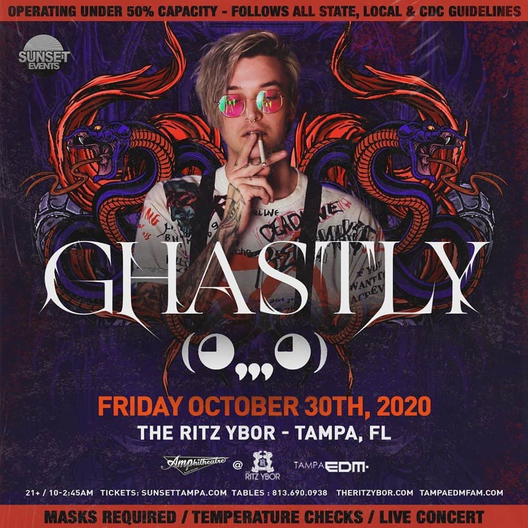 Ghastlyのインスタグラム：「TAMPA, ILL SEE U SOON! 🖤」