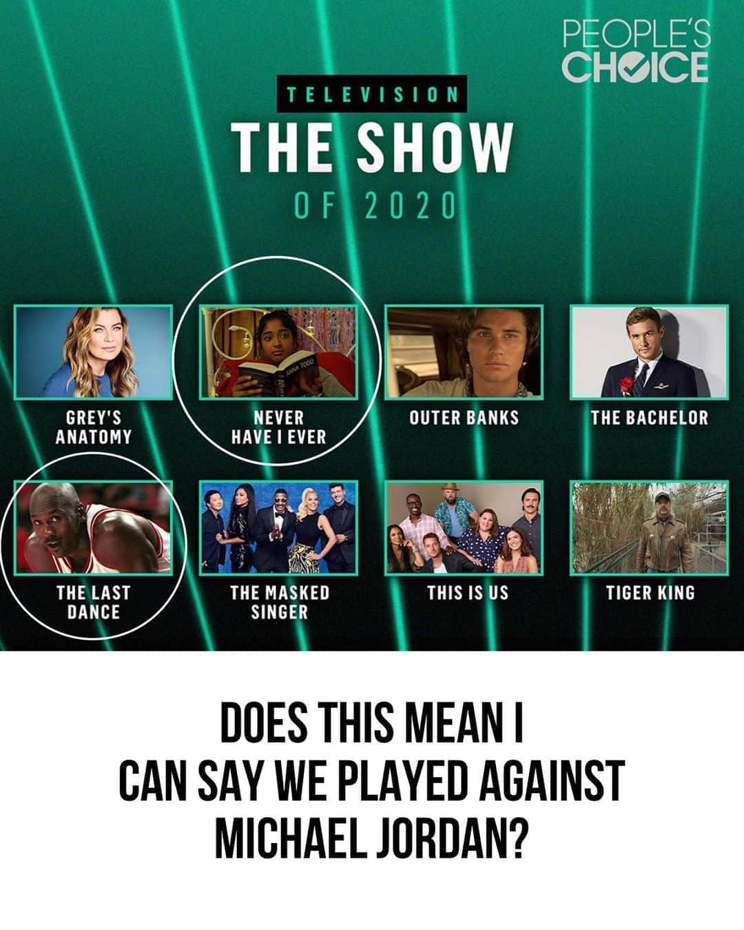アダム・シャピロのインスタグラム：「BRING IT, AIR JORDAN.  #NeverHaveIEver #peopleschoiceawards」