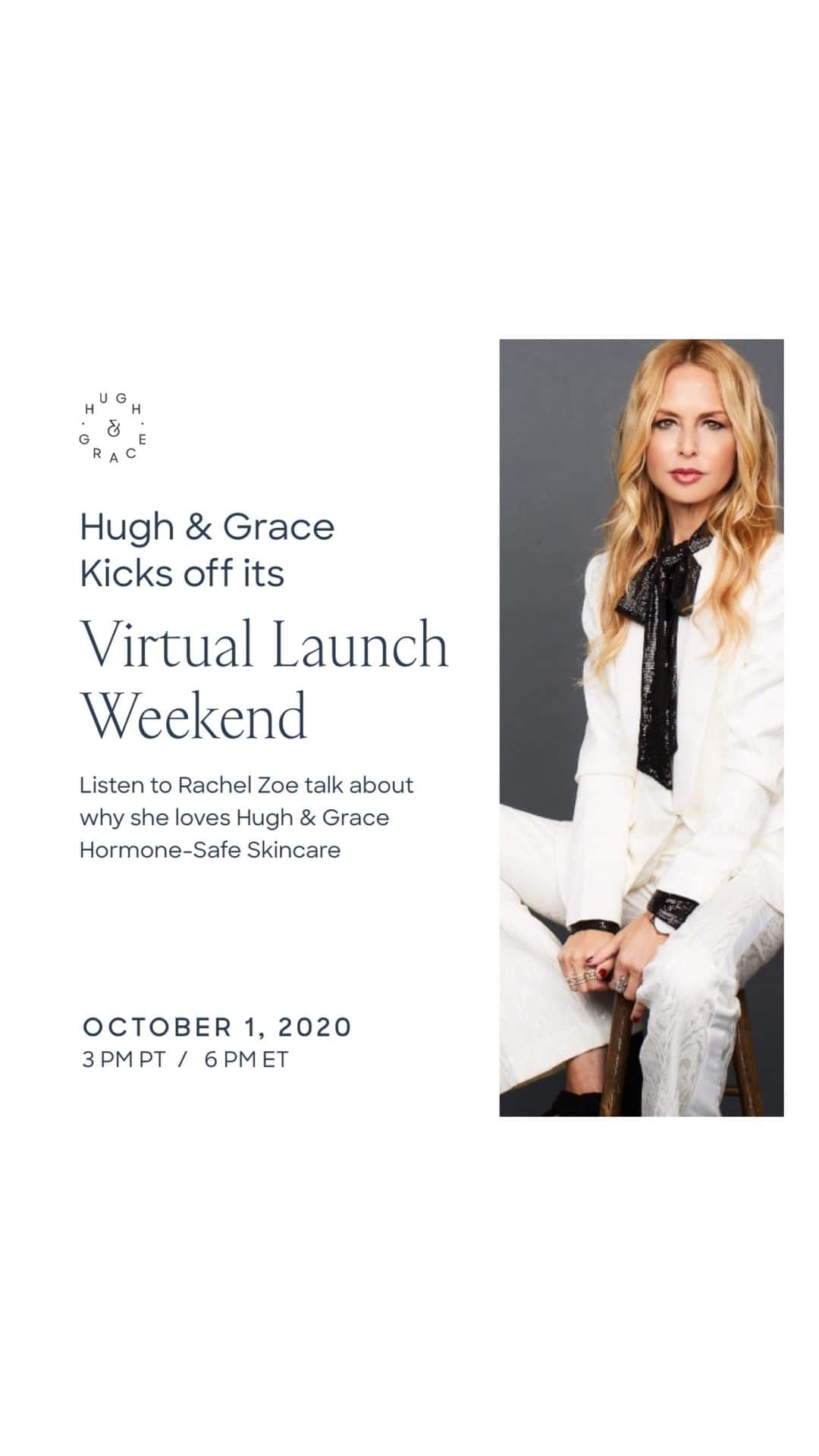 レイチェル・ゾーのインスタグラム：「I am so excited to share that I am an advisor and investor in a groundbreaking new skincare company called @hughandgrace ✨Their products are gender-neutral and hormone-safe! I have been using these products on myself and my kids, and I am completely obsessed! Head to my stories to shop and use code: ZOE15  #HughAndGrace #HormoneSafe #ToxinFree」