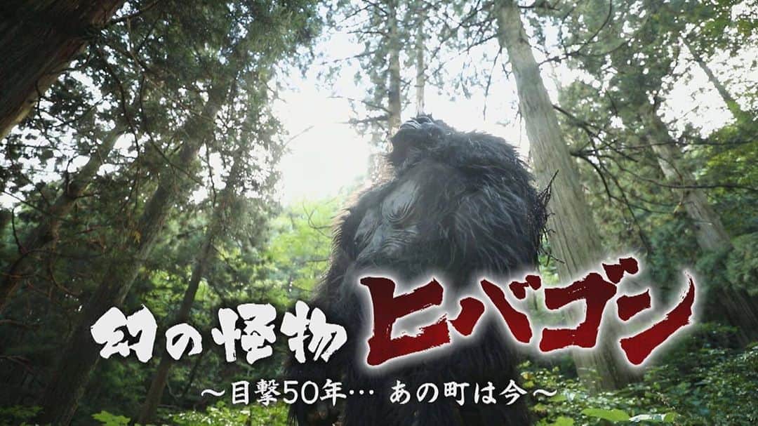 有田優理香のインスタグラム：「【ヒバゴンが番組になります〜🐵】  ヒバゴン目撃から今年で50年。庄原市西城町の今を取材したものがドキュメンタリー番組WATCHになります！私はナレーションを担当します🙇‍♀️  先日キニナルでも取材しましたし、庄原市にはひろおく便りの取材でよく行くので、今回ナレーションを担当できて嬉しかったです🙈✨  そして、ありがたいことに私の書がタイトルに…！当時目撃された情報をイメージして？力強く書きました！！  10月3日(土)深夜0:55〜ぜひご覧ください🙏  #ヒバゴン　#西城町　#広島テレビ　#watch」