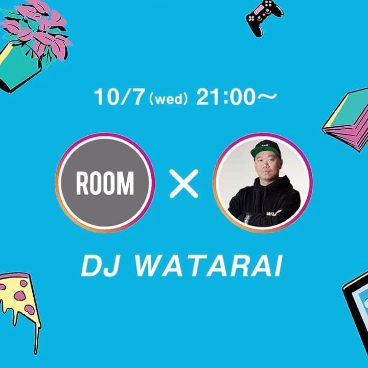 room onziemeのインスタグラム：「•﻿ 📸👥📸﻿ ﻿ - STAYROOM -﻿ ﻿ ROOMが提供するアーティストと﻿ リスナーをつなぐ新たなカタチ﻿ ﻿ ROOMとアーティストによる﻿ Instagram コラボLIVE配信﻿ ﻿ 普段見れないアーティストの﻿ 裏側や素顔を深掘りして新たな発見を！﻿ ﻿ --------------------------------------------﻿ ﻿ 10/7 (Wed) 21:00〜﻿ ﻿ vol.35 /﻿ DJ WATARAI﻿ 【@djwatarai】﻿ ﻿ 中学生時代にスクラッチに興味を持ち、﻿ 1991年頃より渋谷や六本木を中心とした﻿ クラブやダンスイベントなどでDJ活動を始め、﻿ 現在でも年間200本を越えるDJをしている。﻿ ﻿ さらに1995年頃より楽曲制作を始める。﻿ その後は、MUROや﻿ NITRO MICROPHONE UNDERGROUND、﻿ RHYMESTERなどの作品を中心に﻿ 精力的な活動を続け、MISIAやAI、DOUBLE、﻿ 安室奈美恵、加藤ミリヤ、﻿ DREAMS COME TRUEといった﻿ R＆BやPOPS方面のアーティストにも楽曲を提供。﻿ 現在は日本を代表するHIPHOPの聖地、﻿ 渋谷CLUB HARLEMのDJとしてオープンから﻿ 23年間レギュラーを続けている。﻿ ﻿ また現在、AbemaTVのHIPHOPチャンネルの﻿ AbemaMixにもレギュラー出演中。﻿ ﻿ ﻿ Teteyan 【 @teteyan 】﻿ ﻿ ROOMが展開する番組「hu-do」の﻿ メインパーソナリティを務め、﻿ 「ZIPANGU ONIGIRI」のクリエイター。﻿ ﻿ 大手アパレルで10年勤め上げ、突如飲食業内にコンバートした彼は、made in Japanを愛し、お笑いを愛し、人に愛される大男。﻿ ﻿ 夢で神のお告げを受け、﻿ おにぎり作りをスタートさせ冒頭記載の「ZIPANGU ONIGIRI」を﻿ ブランド化する事に成功。﻿ ﻿ さらにアーティストやクリエイターが﻿ 夜な夜な足繁く通う﻿ 大阪の卓球バー「THE BAR」の店主も務めあげ﻿ ﻿ 現在はクラウドファンディングにて﻿ 新たな試みを実践中﻿ 気さくでみんなから愛されるキャラクターを﻿ 目当てに足を運ぶファンも少なくない。﻿ ﻿ ﻿ ﻿ --------------------------------------------﻿ #room_jp #stayroom #djwatarai」
