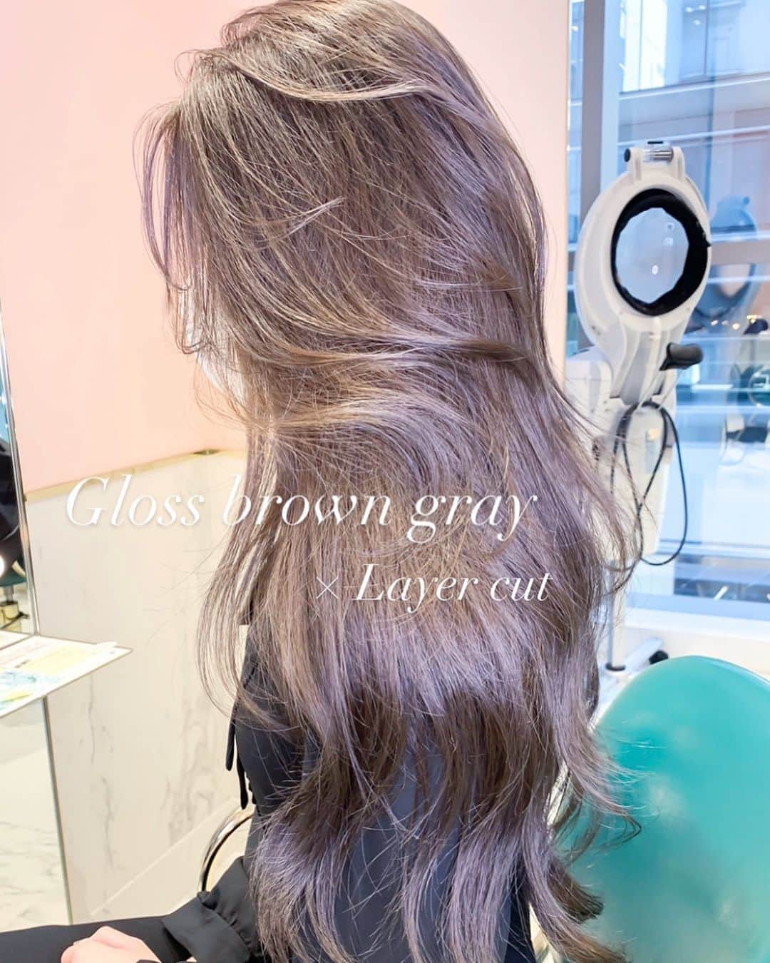 原涼香のインスタグラム：「A/Wの新色🤎 𝐆𝐥𝐨𝐬𝐬 𝐛𝐫𝐨𝐰𝐧 𝐠𝐫𝐚𝐲  × Layer cut ❤︎ ㅤㅤㅤㅤㅤㅤㅤㅤㅤㅤㅤㅤㅤ」