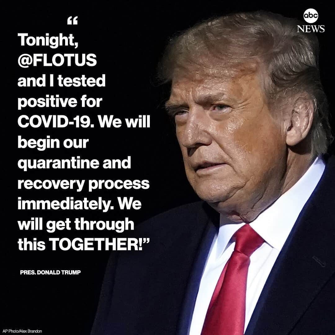 ABC Newsさんのインスタグラム写真 - (ABC NewsInstagram)「BREAKING: Pres. Trump says he and first lady Melania Trump have tested positive for COVID-19. "We will begin our quarantine and recovery process immediately."」10月2日 14時58分 - abcnews