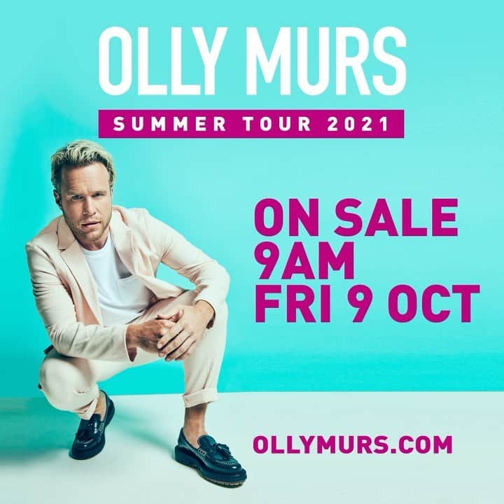 オリー・マーズのインスタグラム：「YEP that's right 🤪.... she’s kicking me out, I'm getting back to work & going on a 2021 SUMMER TOUR ☀️🍻😎 GET IN!! New music, New year and New vibes! 9am Friday 9th October tickets will be on sale 👌🏻😎👍🏻 SEE YA 🔜 XX」