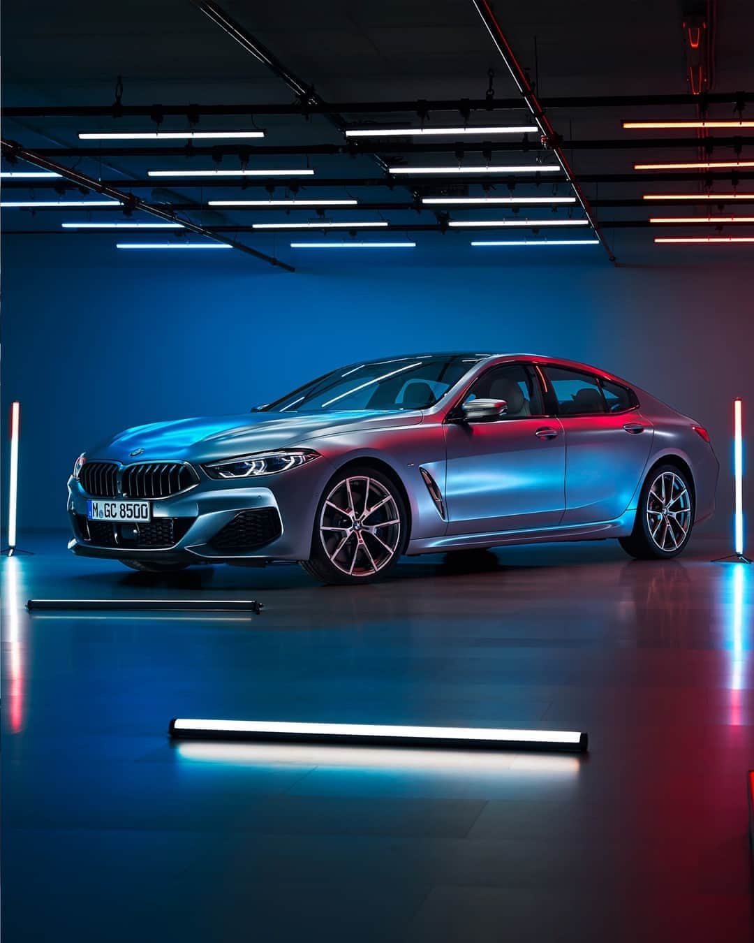 BMWのインスタグラム：「Are you driving the right car? The BMW 8 Series Gran Coupé. #THE8 #BMW #8Series __ BMW M850i xDrive Gran Coupé: Fuel consumption in l/100 km (combined): 10.0–9.9. CO2 emissions in g/km (combined): 229–226. Further information: www.bmw.com/disclaimer.  	 Acceleration (0-100 km/h): 3.9 s. Power: 390 kW, 530 hp, 750 Nm. Top speed (limited): 250 km/h.」