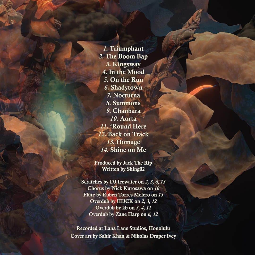 Shing02のインスタグラム：「Shing02 & Jack The Rip Triumphant Tracklist 10/10/2020 release produced by @beats_by_jack_the_rip cover art by @sahirkhan x @nikolasdraperivey」