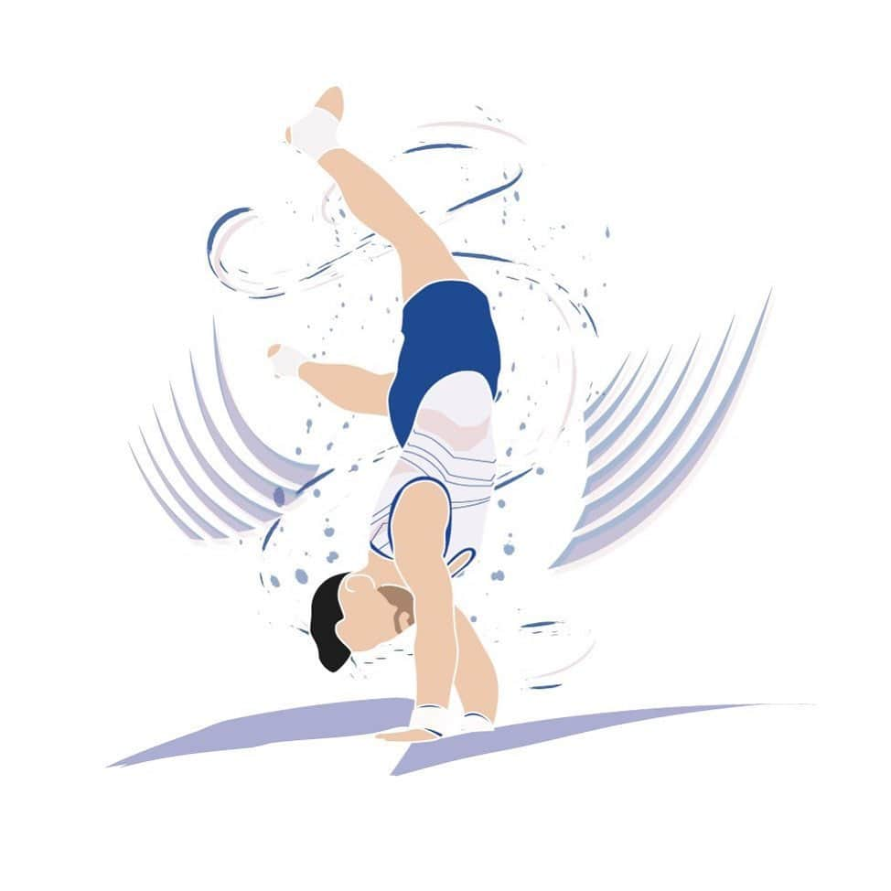 エミリー・チャンさんのインスタグラム写真 - (エミリー・チャンInstagram)「Andrey Medvedev @andreymedvedev2109 🇮🇱   #israel #gymnastics #vault #illustration #sports」10月2日 20時12分 - flipflytumble