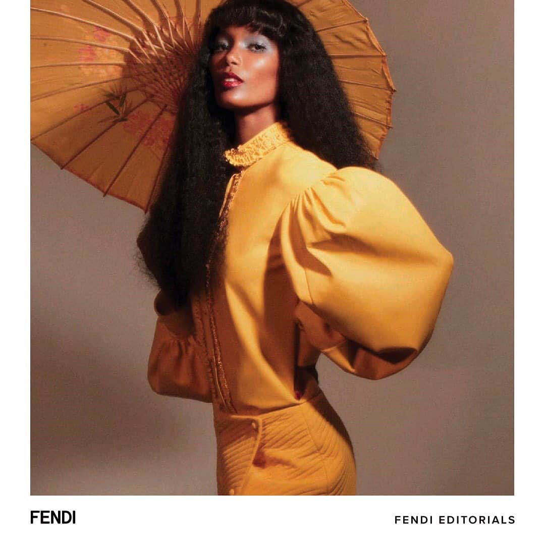 Fendiさんのインスタグラム写真 - (FendiInstagram)「Exaggerated volumes, bold splashes of color, and romantic details take center stage in @voguespain. #FendiFW20  #FendiEditorials  Photographer: @alvarobeamud  Styling: @alinedebeauclaire Hairdressing: @lorenzo_barcel Make up: @lucianochiarello  Model: @isildamoreira」10月2日 20時33分 - fendi